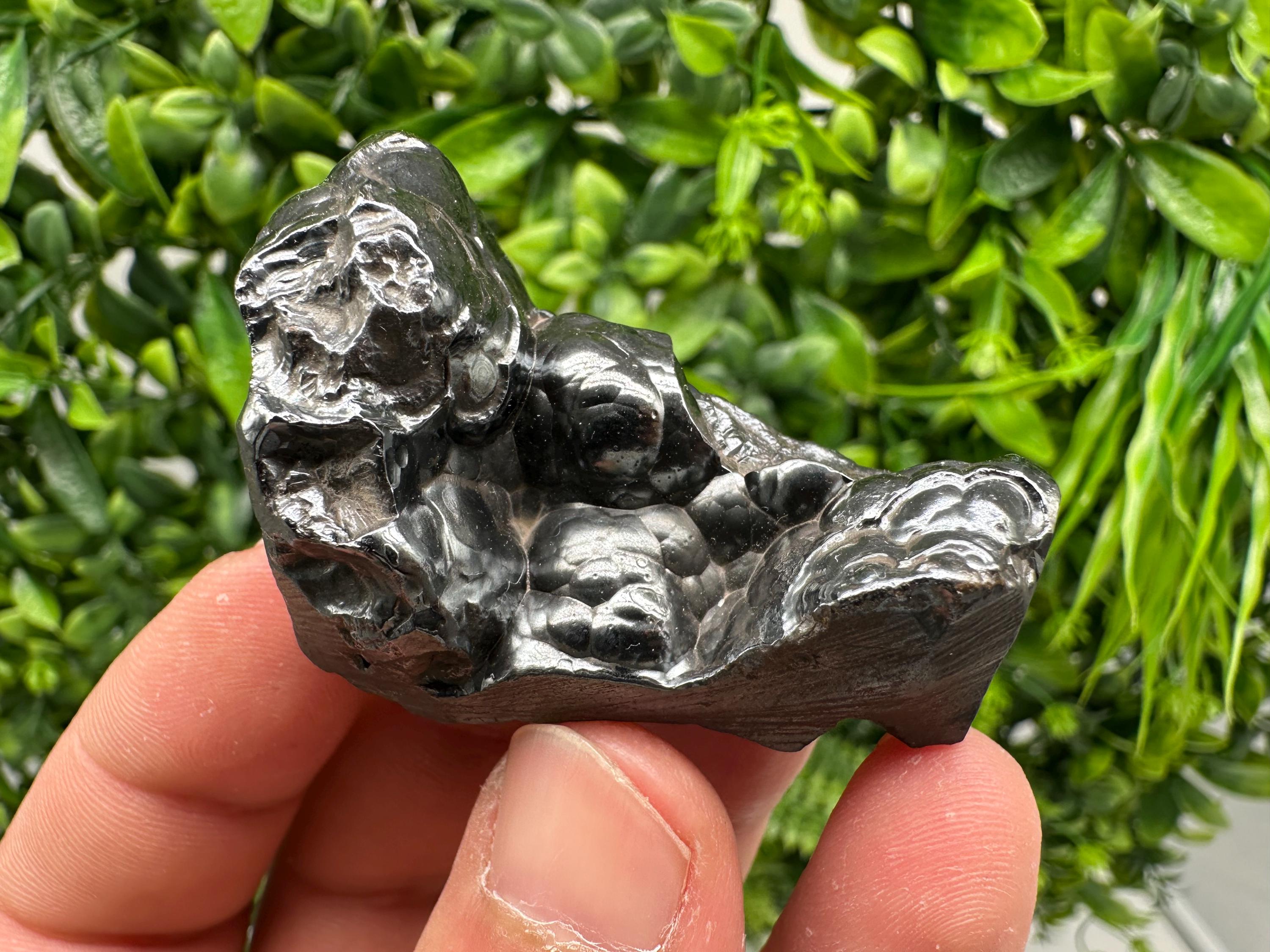Botryoidal Black Hematite Specimen: Moroccan Crystal for Reiki Chakra