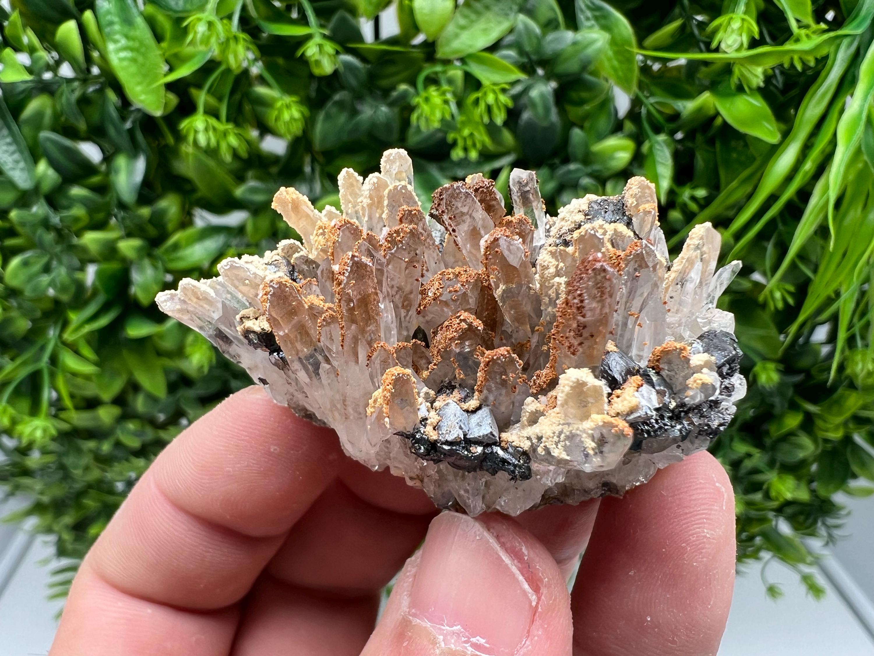 Stunning Quartz covered with iron oxide limonite natural minerals souvenir crystal home decor stone collection minerals September 9th mine