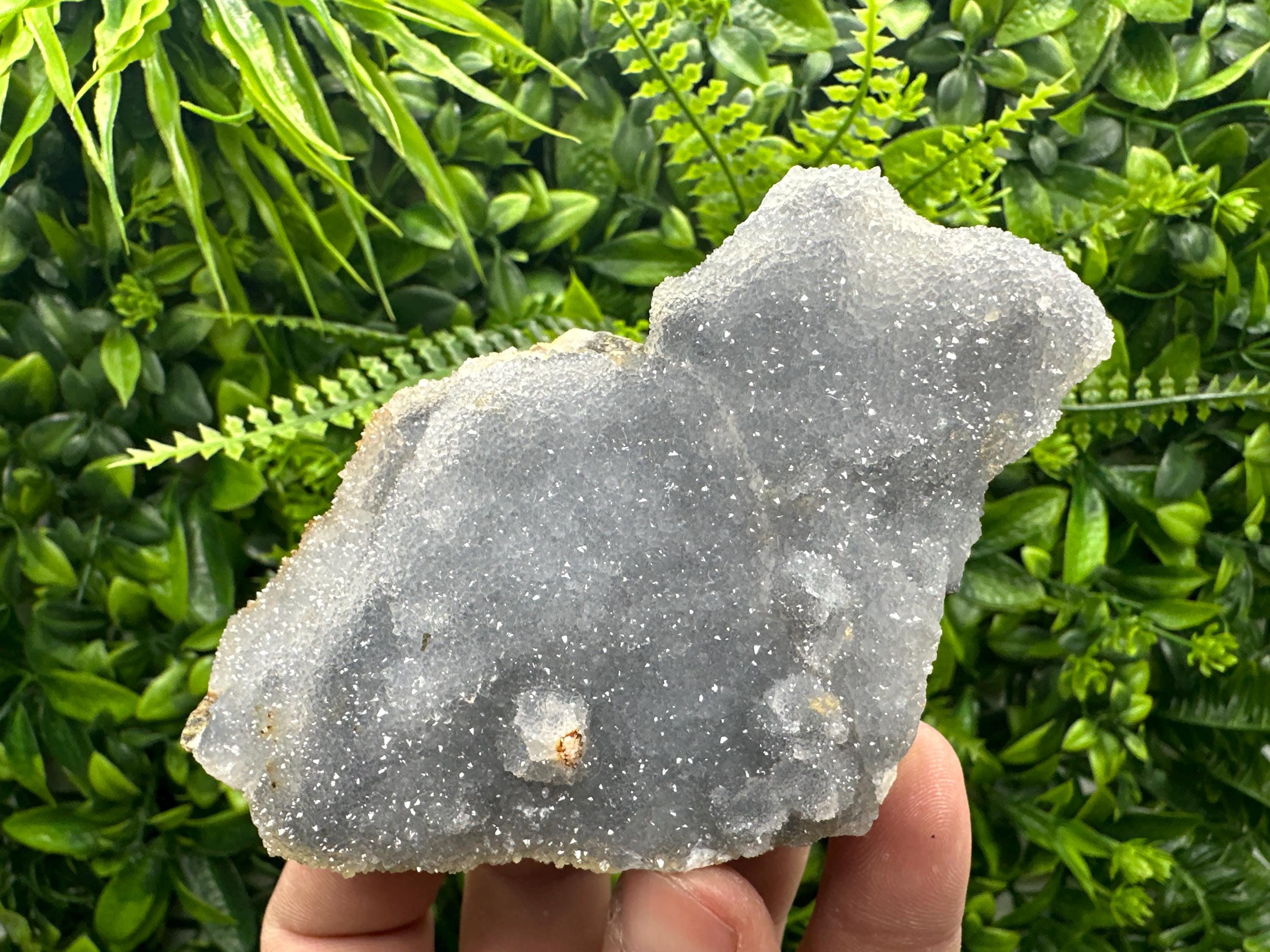 Chalcedony Quartz with Chlorite: Mineral Specimen, Home Decor (11/7/4cm)