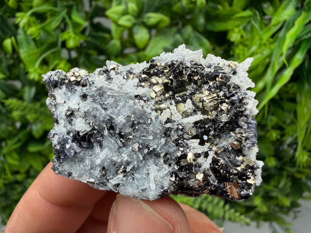 Pyrite Sphalerite Quartz Calcite Mineral Specimen, Krushev dol Mine