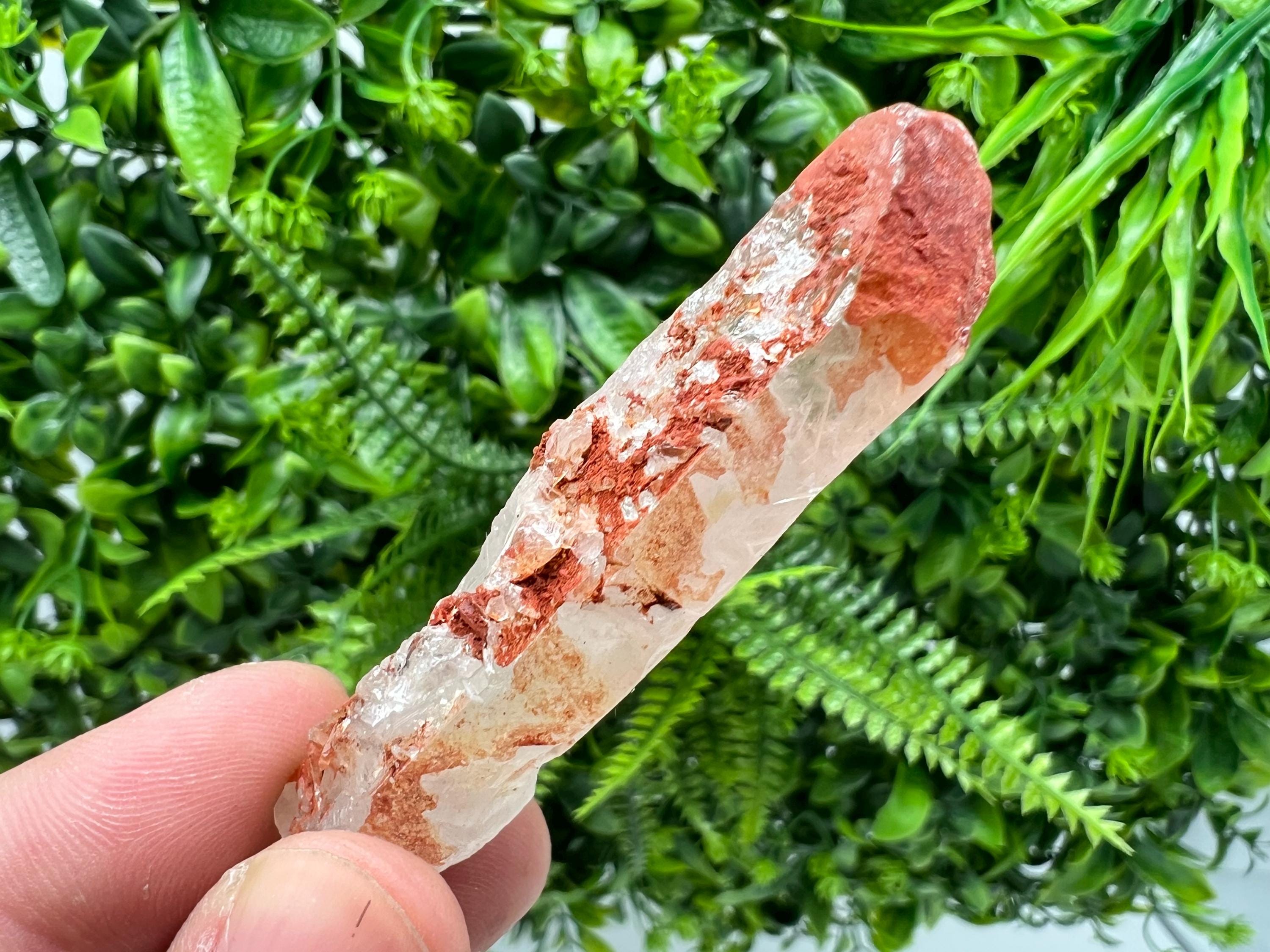 Moroccan Red Phantom Quartz, Hematite Quartz, Natural Crystal Specimen