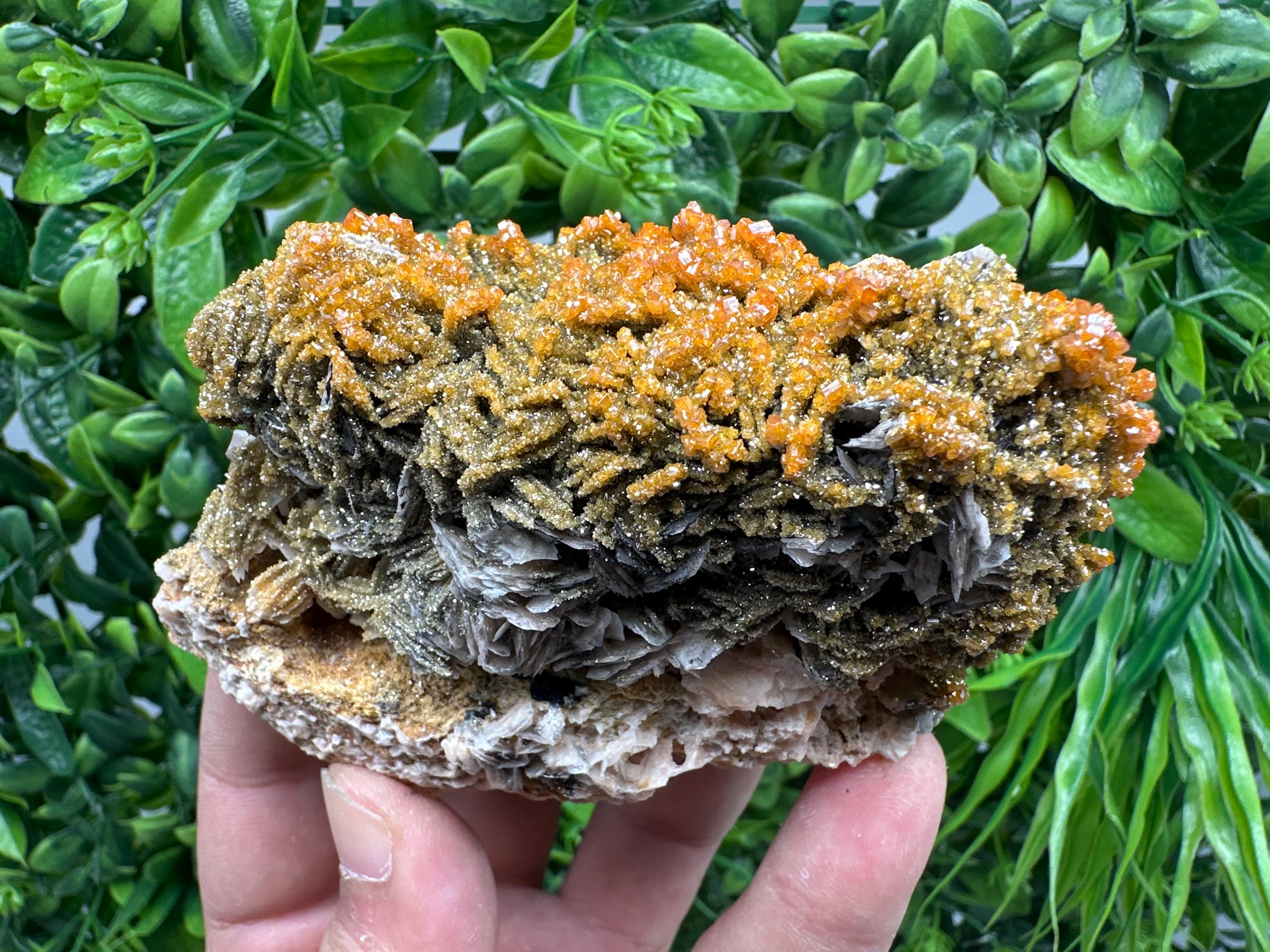 VERY Rare red Vanadinite on Barite whit Goethite from Marocco,crystal minerals Speciment cluster Vanadinite crystal Vanadinite Geology Vanad