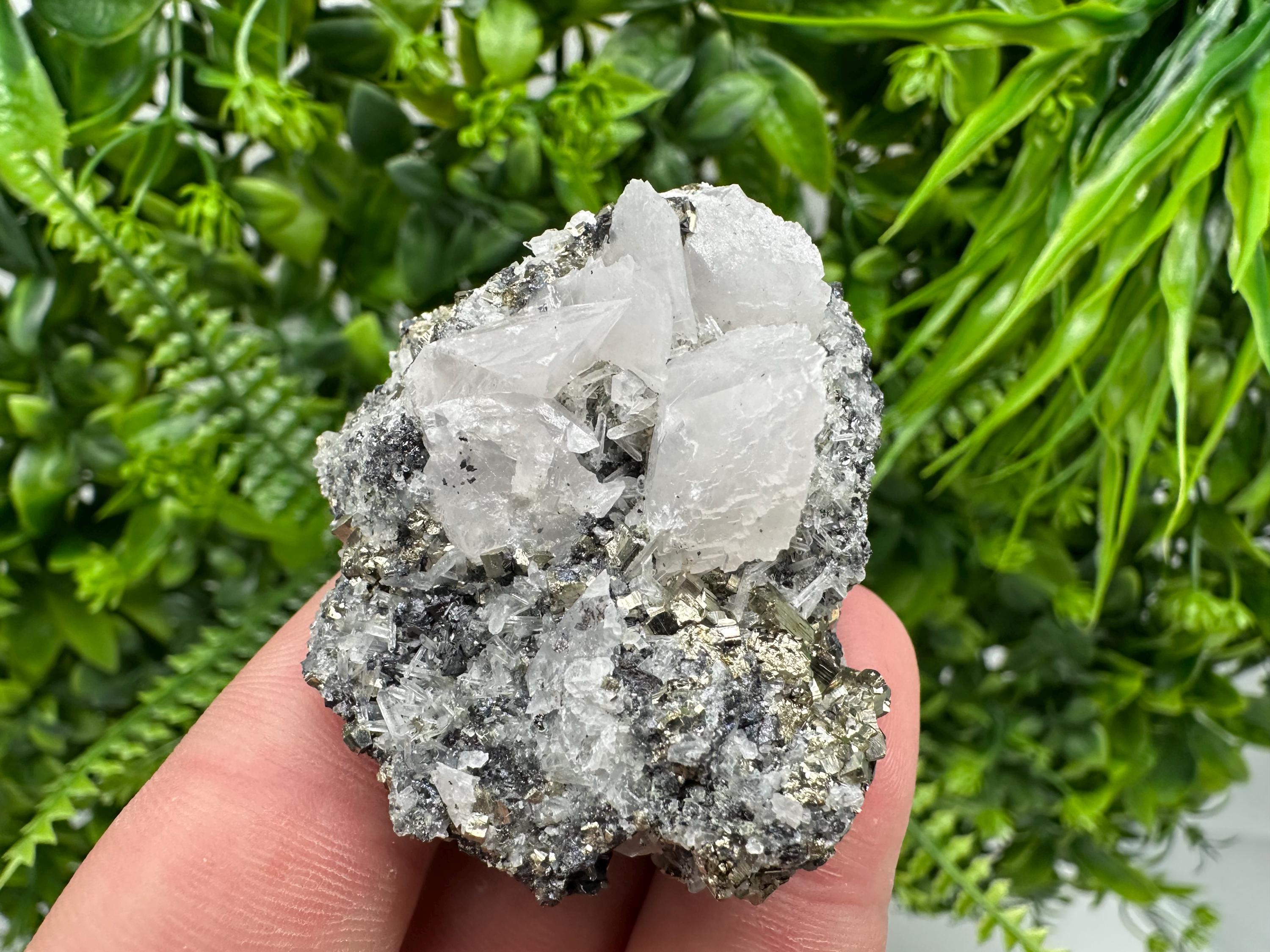 Pyrite on Green Quartz, Borieva Mine Mineral Specimen