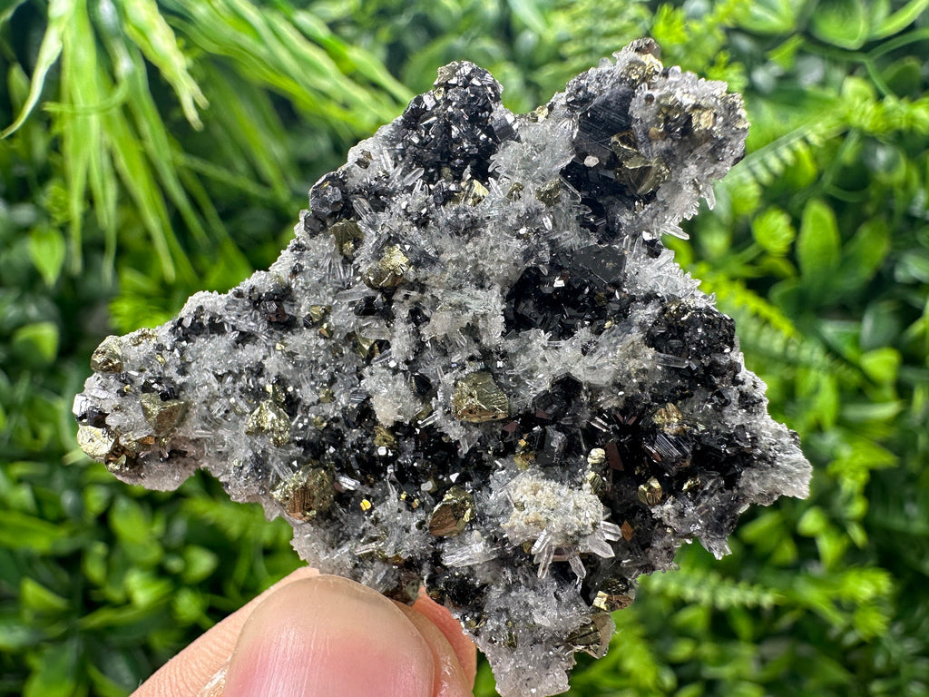 Chalcopyrite Galena Sphalerite on Quartz, Bulgaria Crystal Decor
