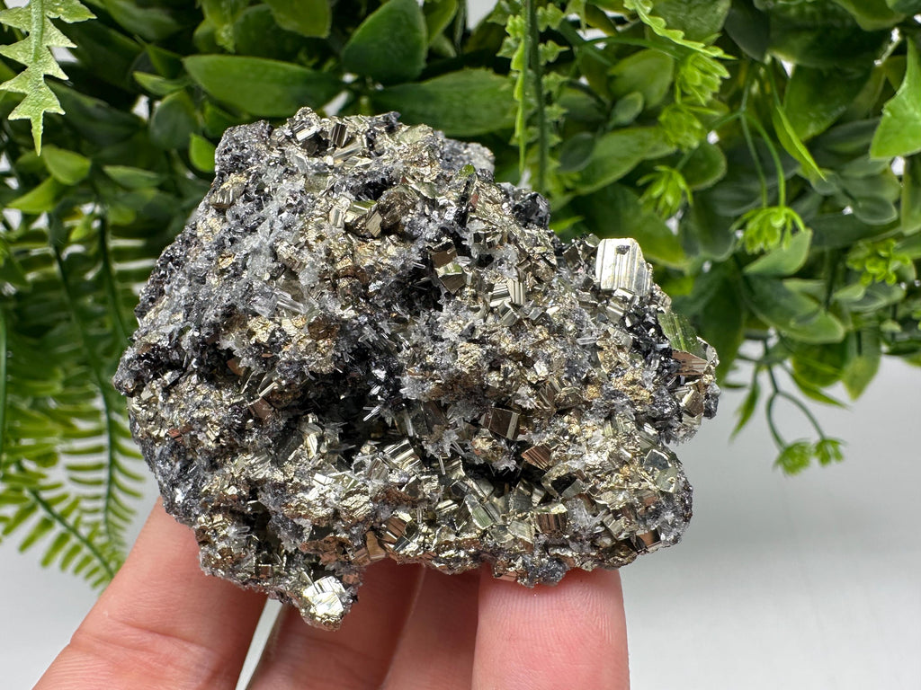 Wonderful Pyrite on Green Quartz,natural,collection mineral,gift,home decor stone,rare crystal,collection Borieva mine,Madan,Bulgaria