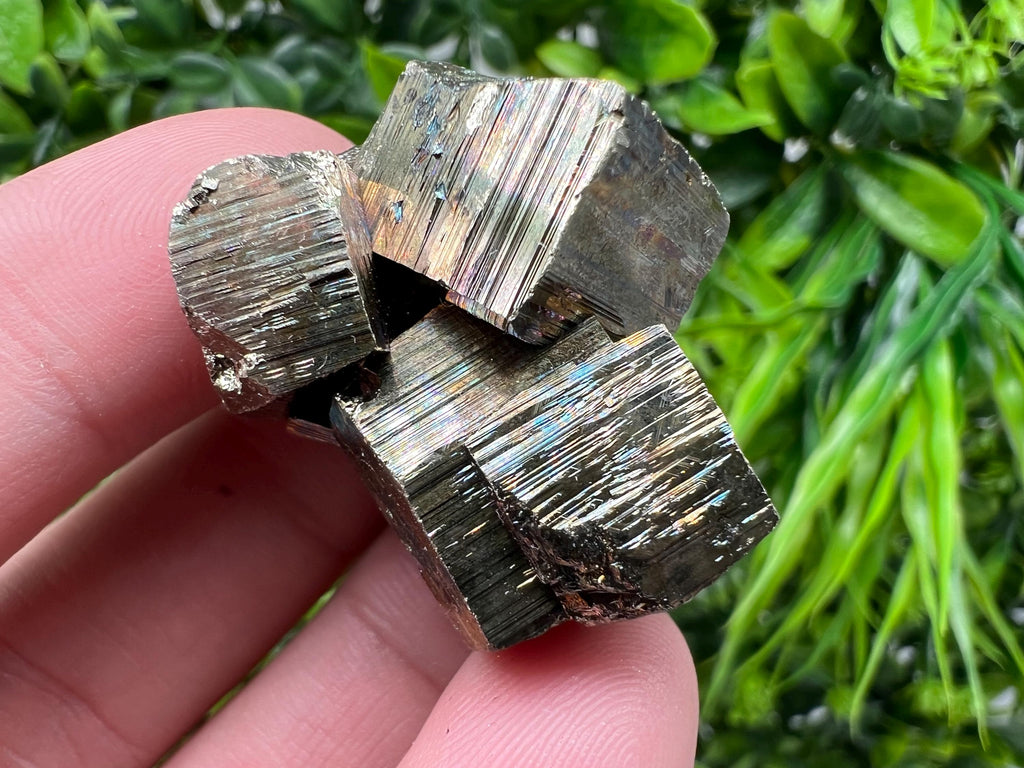 Rainbow Pyrite with Calcite, Natural Minerals Souvenir, Borieva Bulgaria