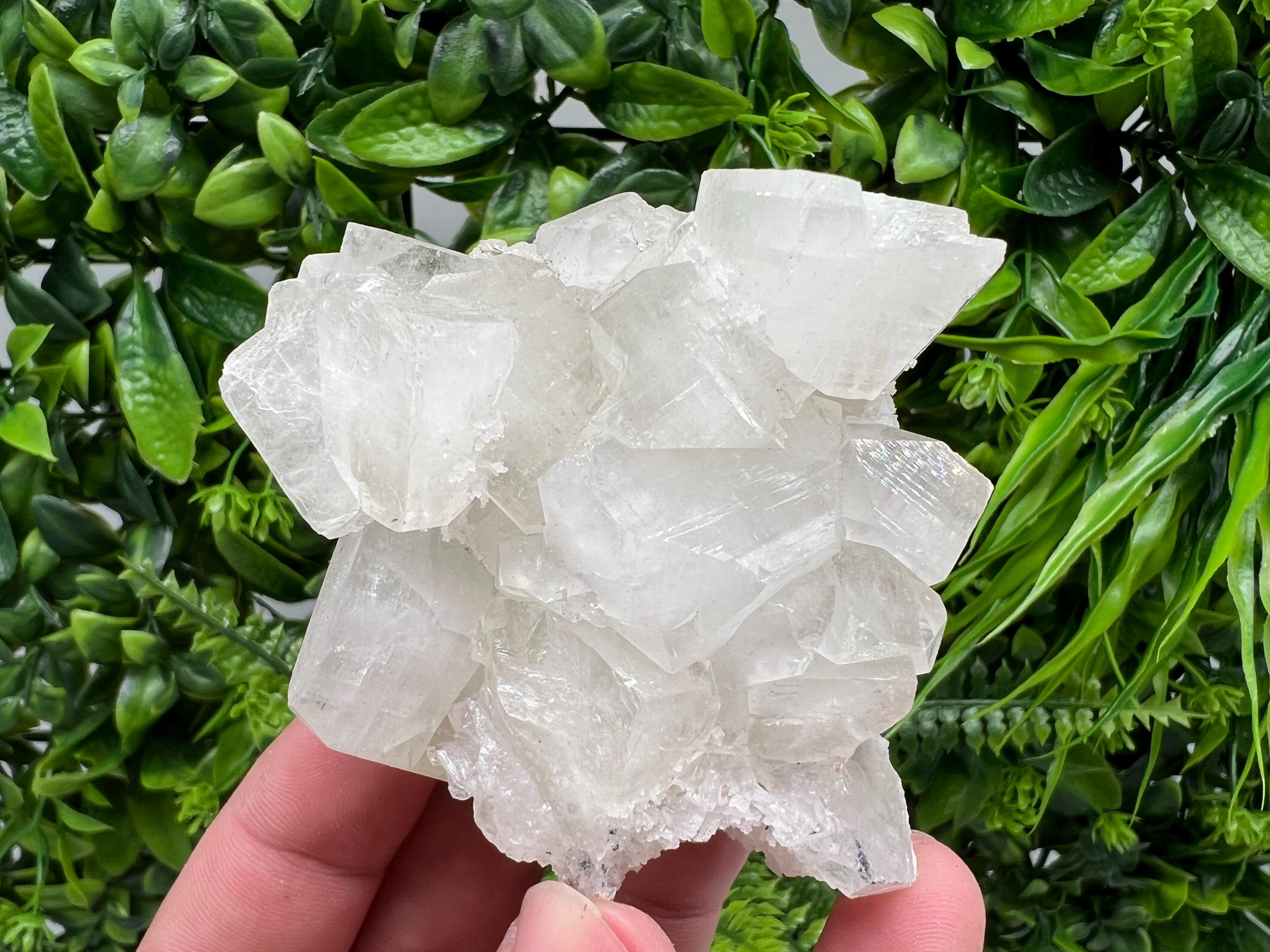 Transparent Apophyllite on Chalcedony, India Mineral Specimen