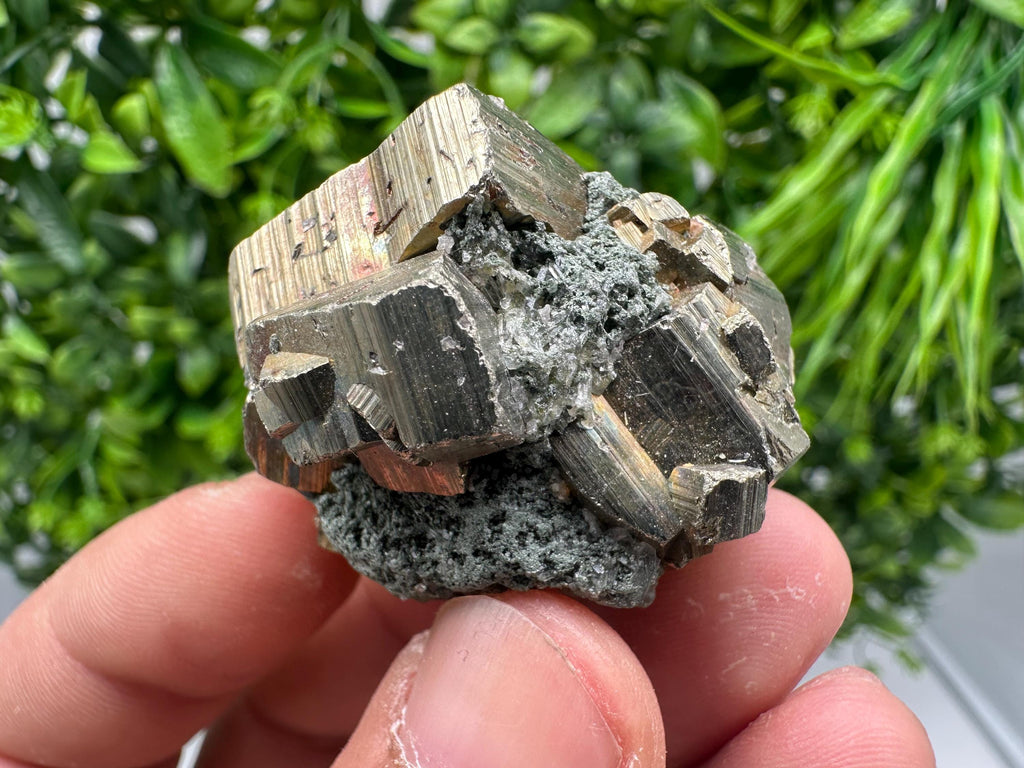 Rainbow Pyrite Cluster: Bulgarian Mineral Specimen, Home Decor