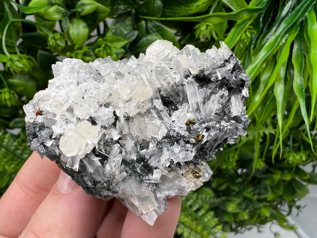 Calcite on Quartz Specimen: Borieva Mine, Madan, Bulgaria