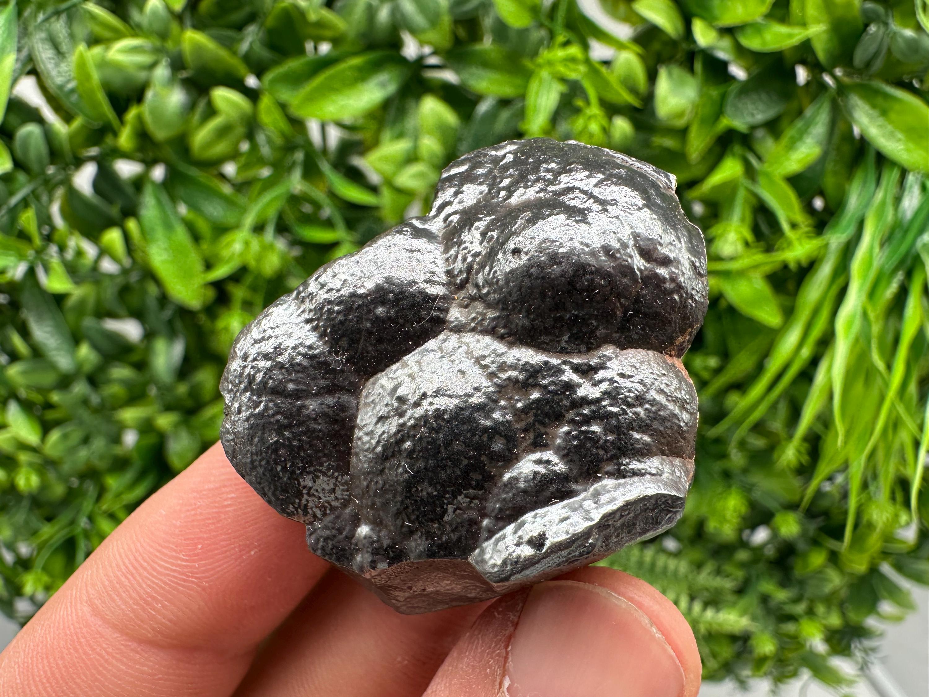 Botryoidal Black Hematite Specimen: Moroccan Crystal for Reiki Chakra