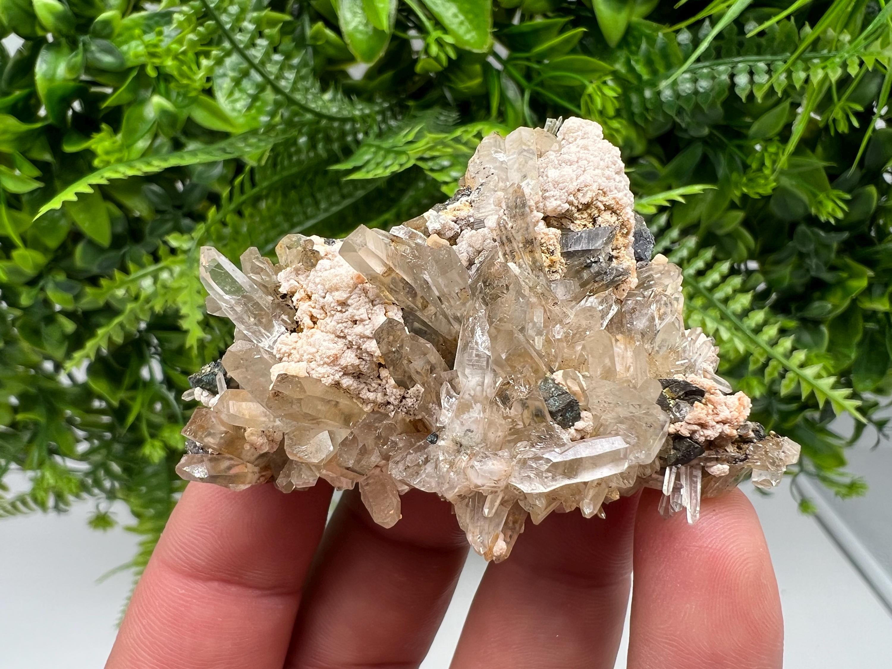 Quartz Rhodochrosite Mineral Specimen, Madan Bulgaria Crystal
