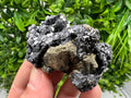 Aesthetic Natural shiny Galena whit Siderite and Quartz from 9 th September mine,Bulgaria,collection specimen,rare galena,Galena cluster