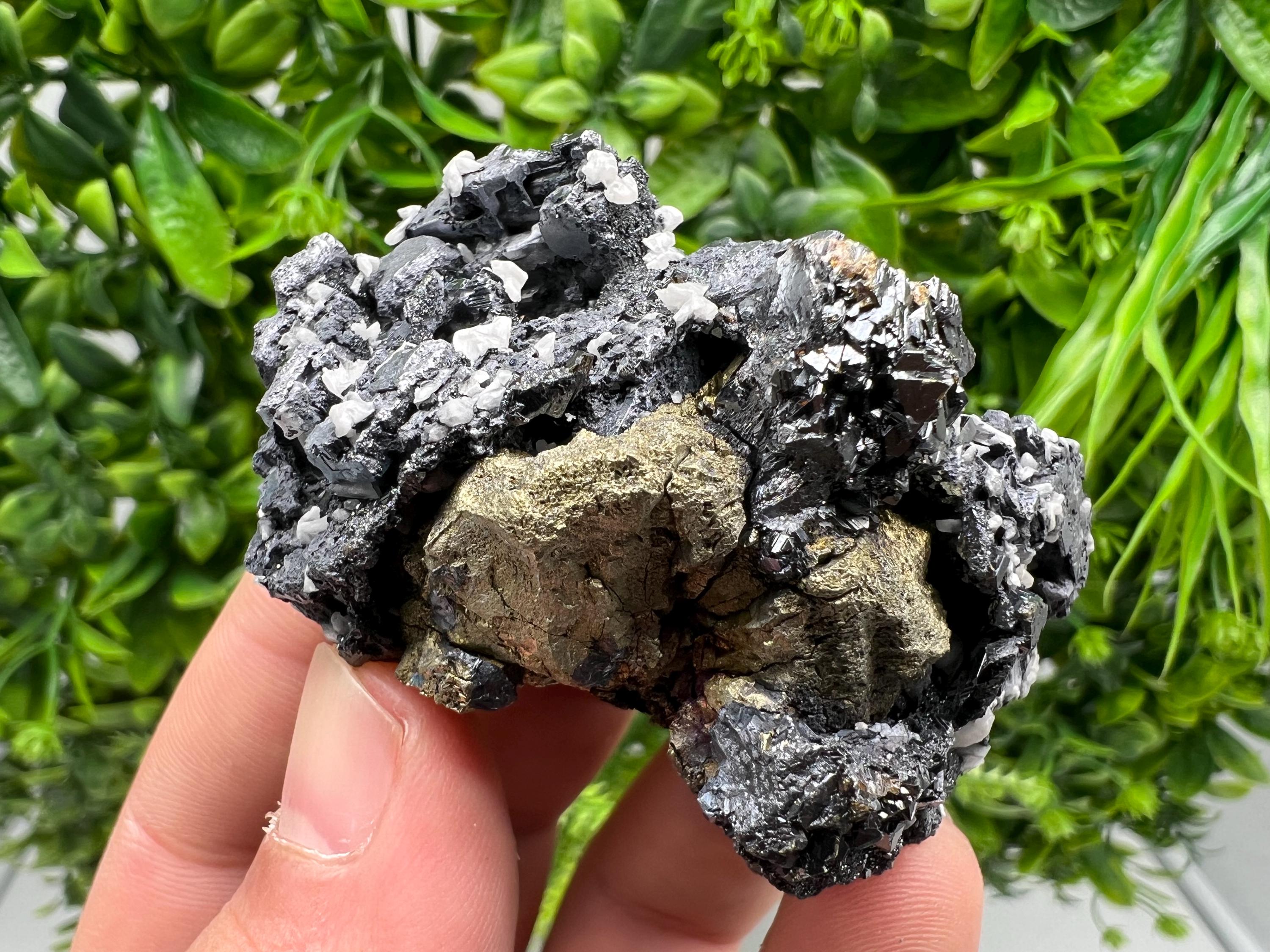 Aesthetic Natural shiny Galena whit Siderite and Quartz from 9 th September mine,Bulgaria,collection specimen,rare galena,Galena cluster