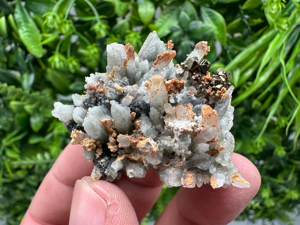 Sphalerite on Green Quartz, Borieva Mine Mineral Specimen