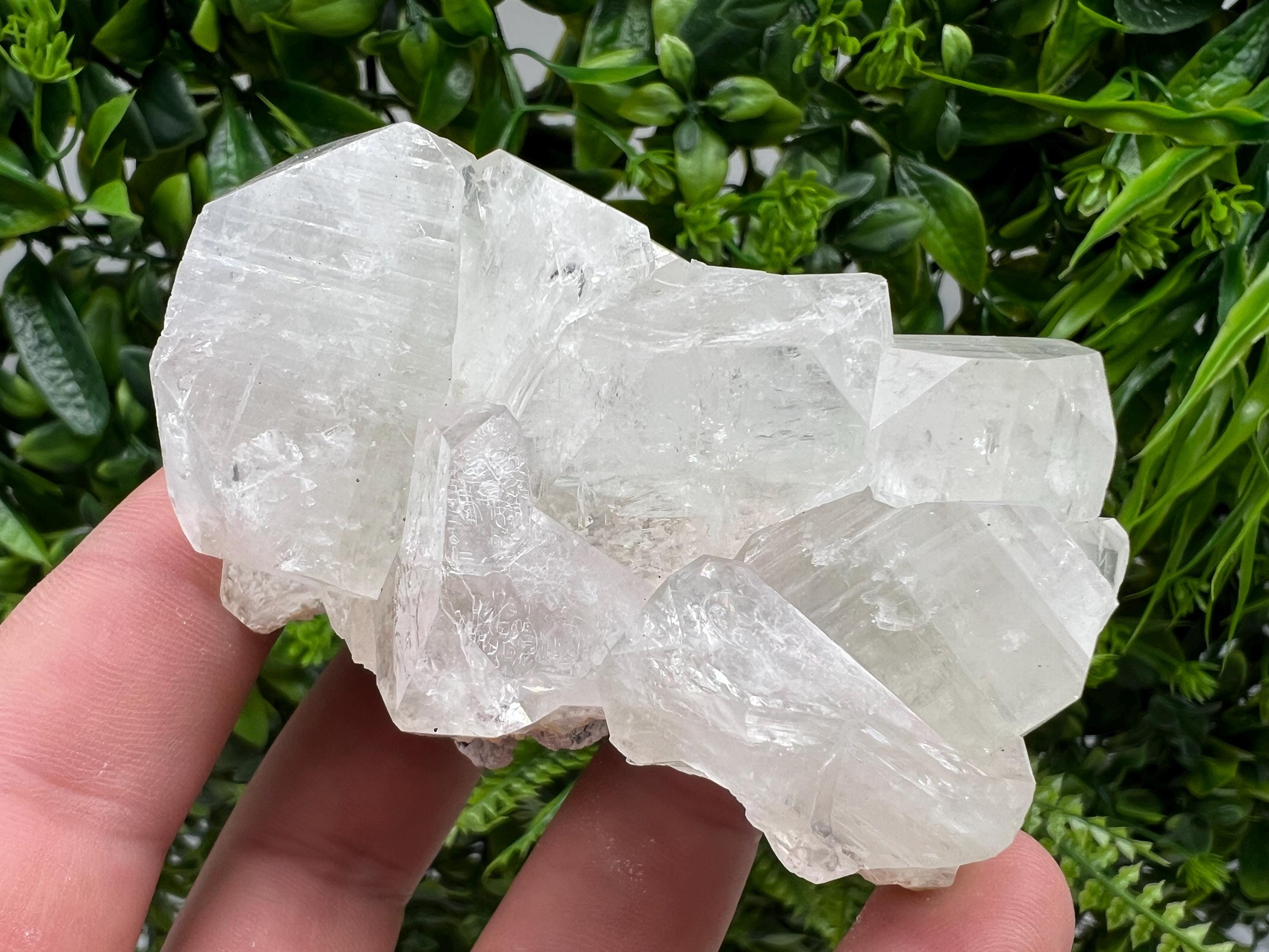 Transparent Apophyllite on Chalcedony Specimen, India Minerals