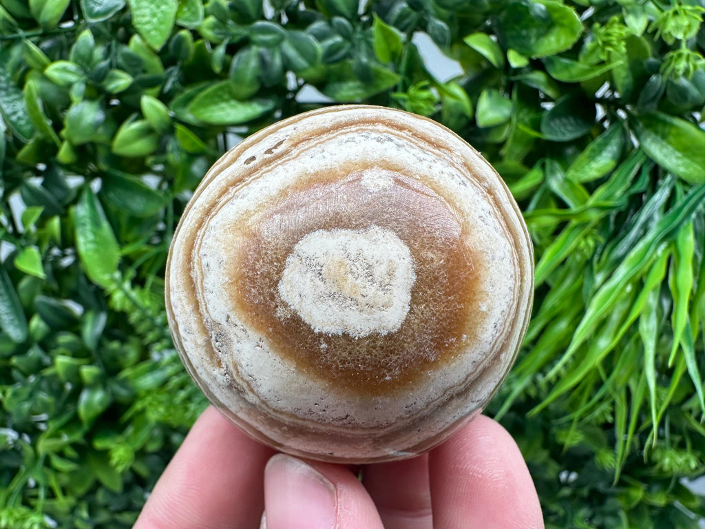 Polished Aragonite Stone Sphere: Handmade Home Decor, Healing Crystal Ball