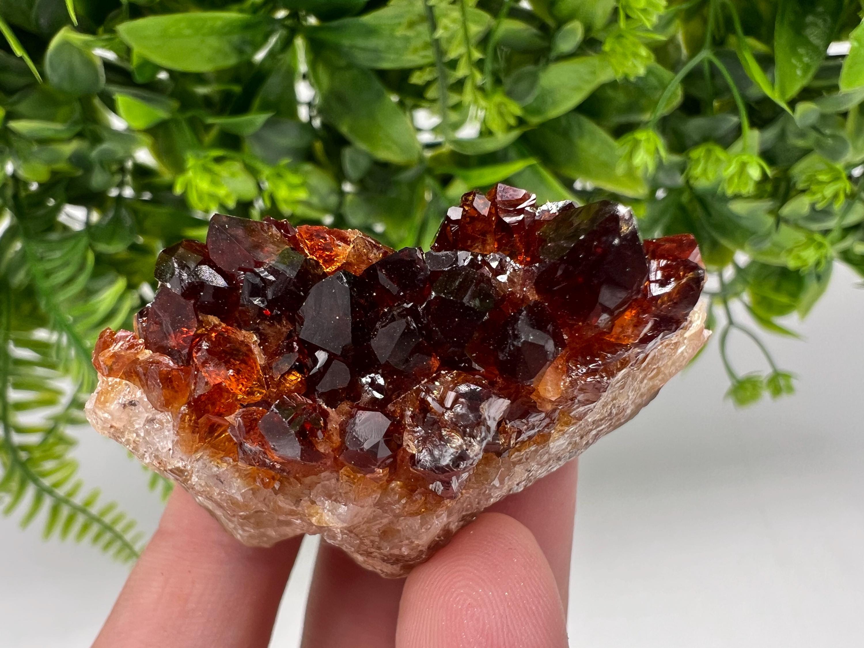 Citrine Crystal Cluster with Hematite Inclusions, Brazilian Mineral