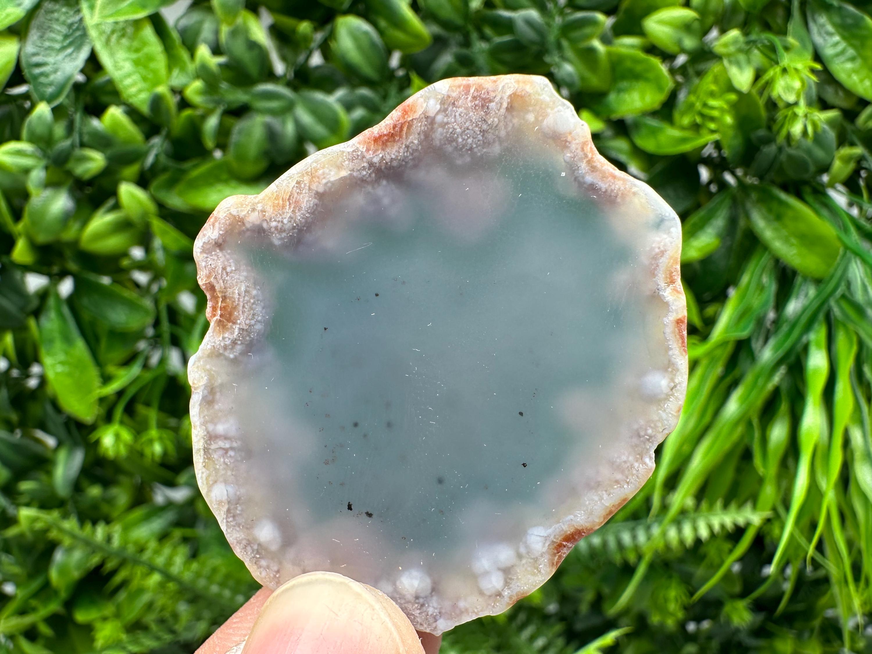 Small Agate Slice: Polished Quartz Crystal Coaster - Spiritual Healing Stone
