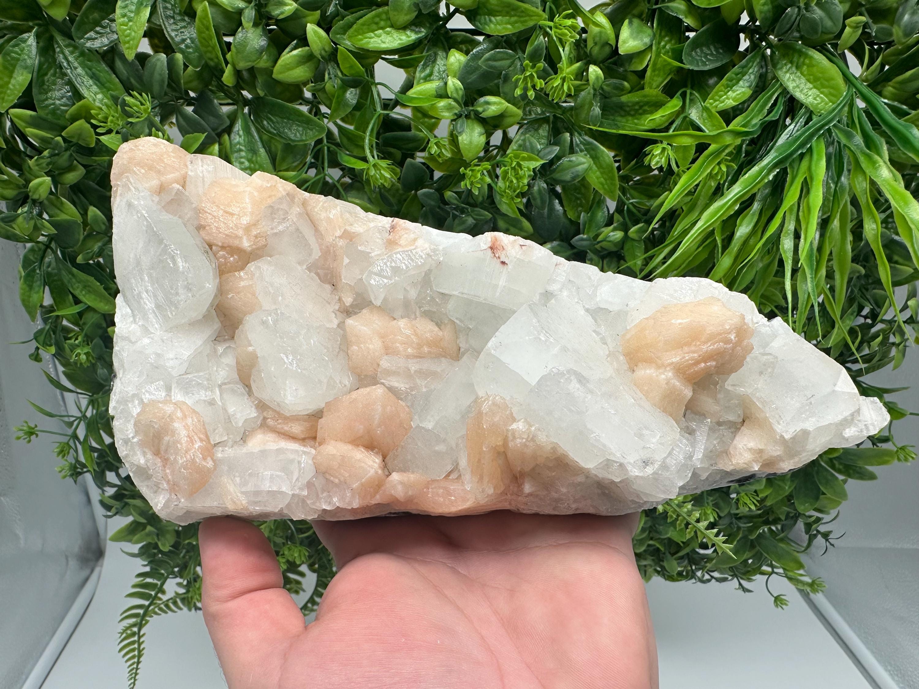 EXSTA Large Apophyllite,Stilbite on Chalcedony,natural,collection mineral specimen,India Mineral,Crystal,Stone Mineral Specimen IndiaCrystal