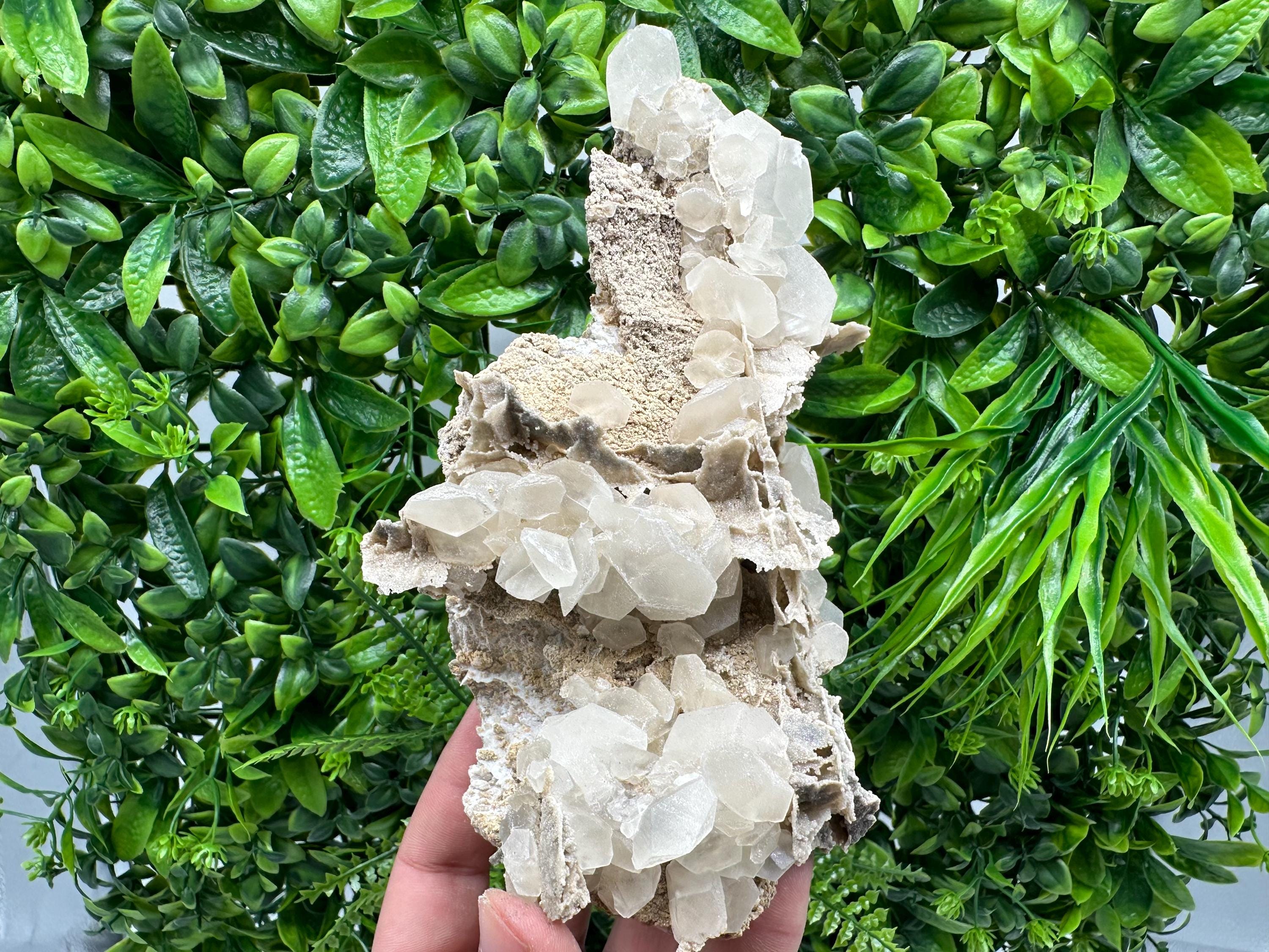 UV Calcite on Aragonite, Bulgaria Mineral Specimen, Rare Crystal