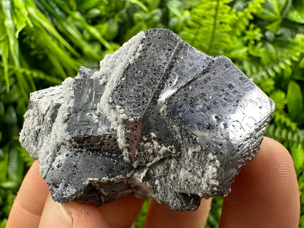 Shiny Galena with Calcite Cluster, Batantci Mine Mineral Specimen