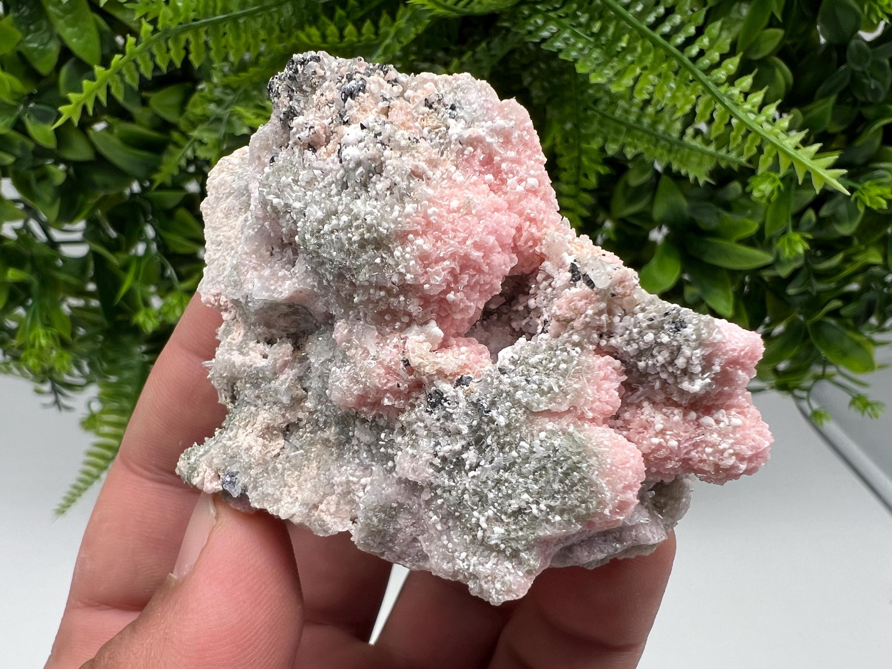RARE Rhodochrosite with Calcite: Starnica Mine, Bulgaria