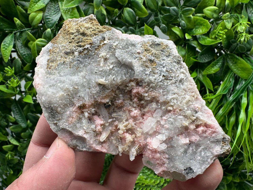 Rhodochrosite on Quartz, Starnica Mine, Bulgaria