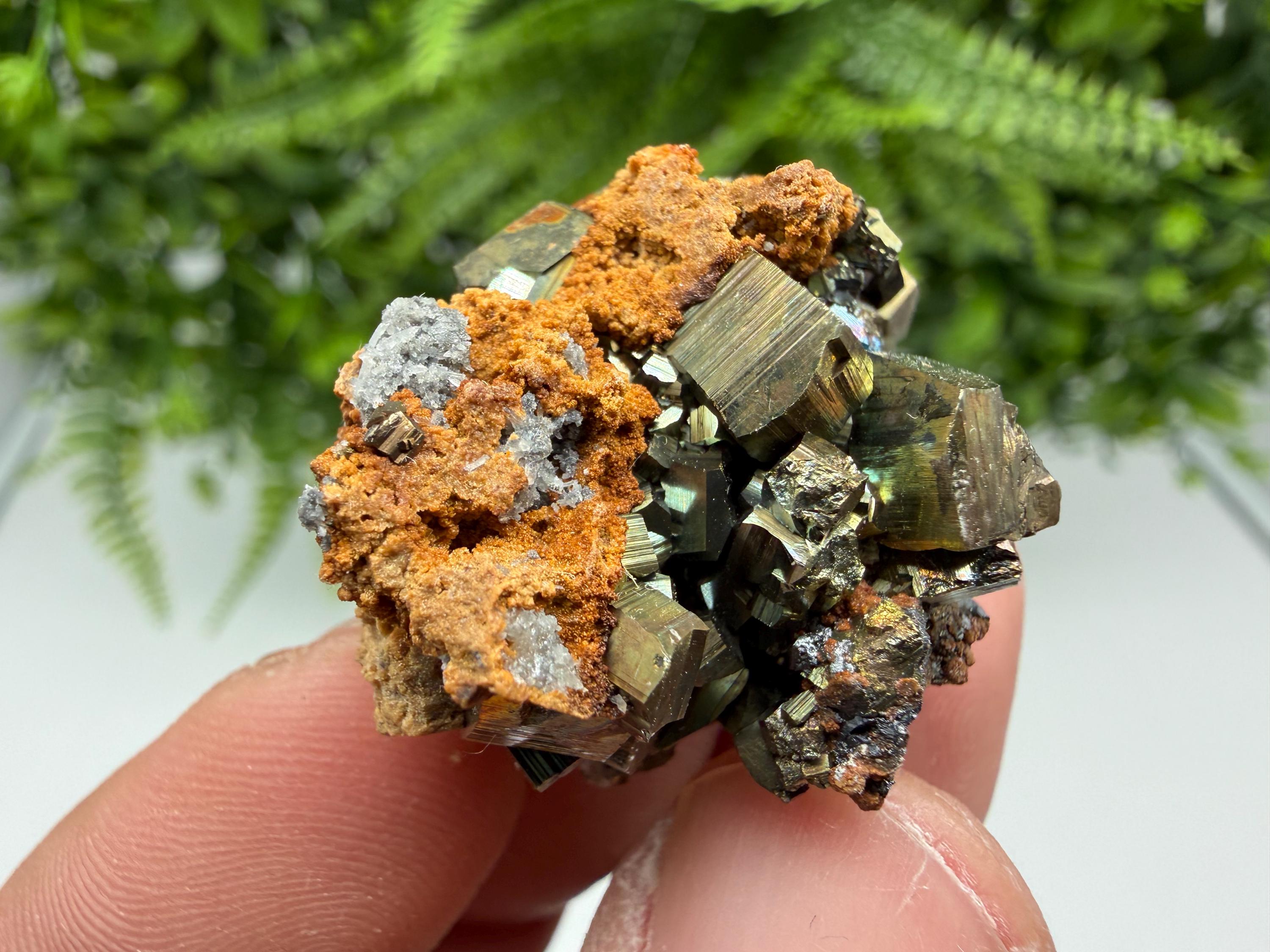 Rainbow Pyrite Cluster: Bulgarian Mineral Specimen, Home Decor Gift