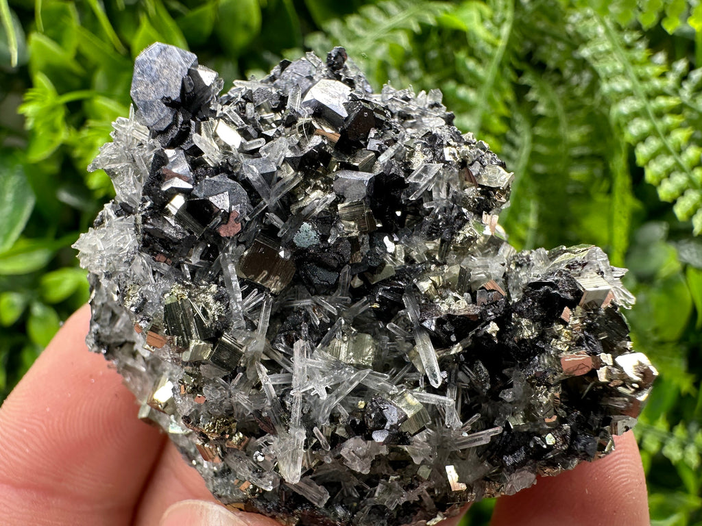 Galena Sphalerite Pyrite on Quartz: Borieva Mine Crystal Decor
