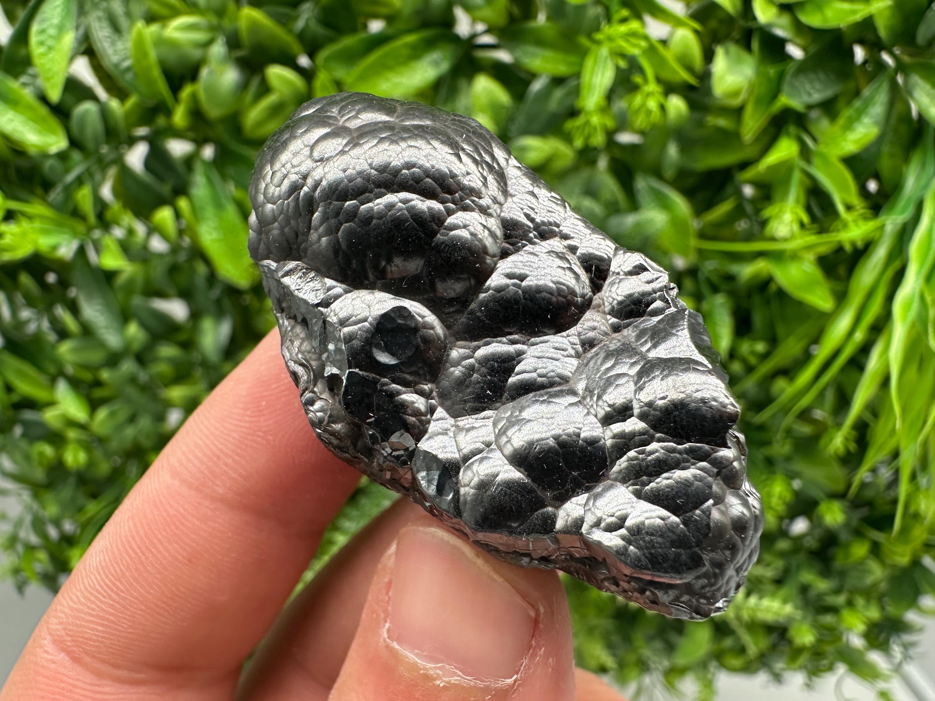 Botryoidal Black Hematite Specimen: Moroccan Crystal for Reiki Chakra