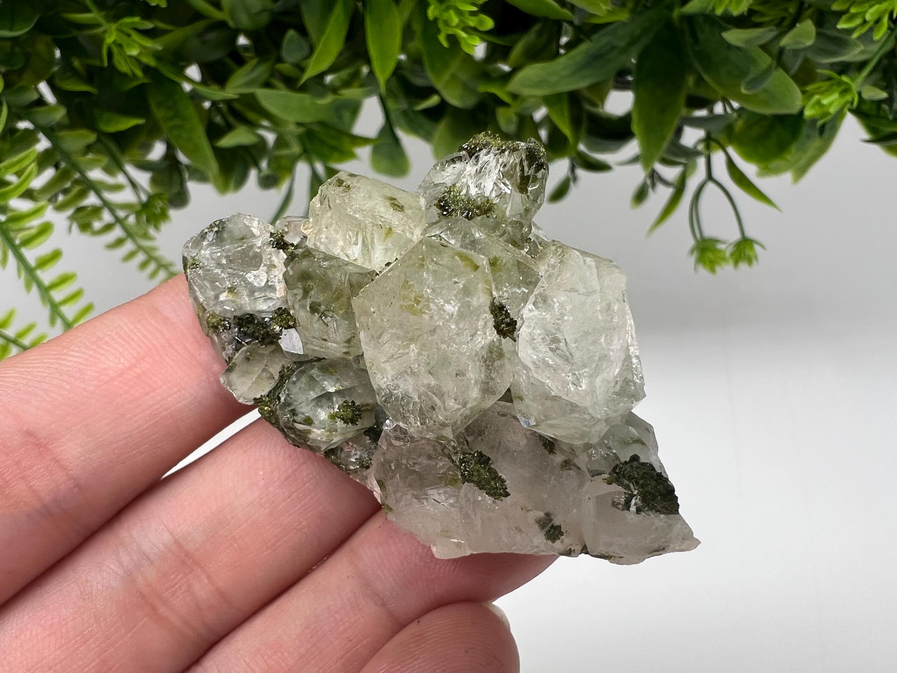 LARGE, Green Epidote with Quartz Crystals - Extremely Sparkly with Rainbows,souvenirs collection stone,gift,decor, Eastern Anatolian, Turkey
