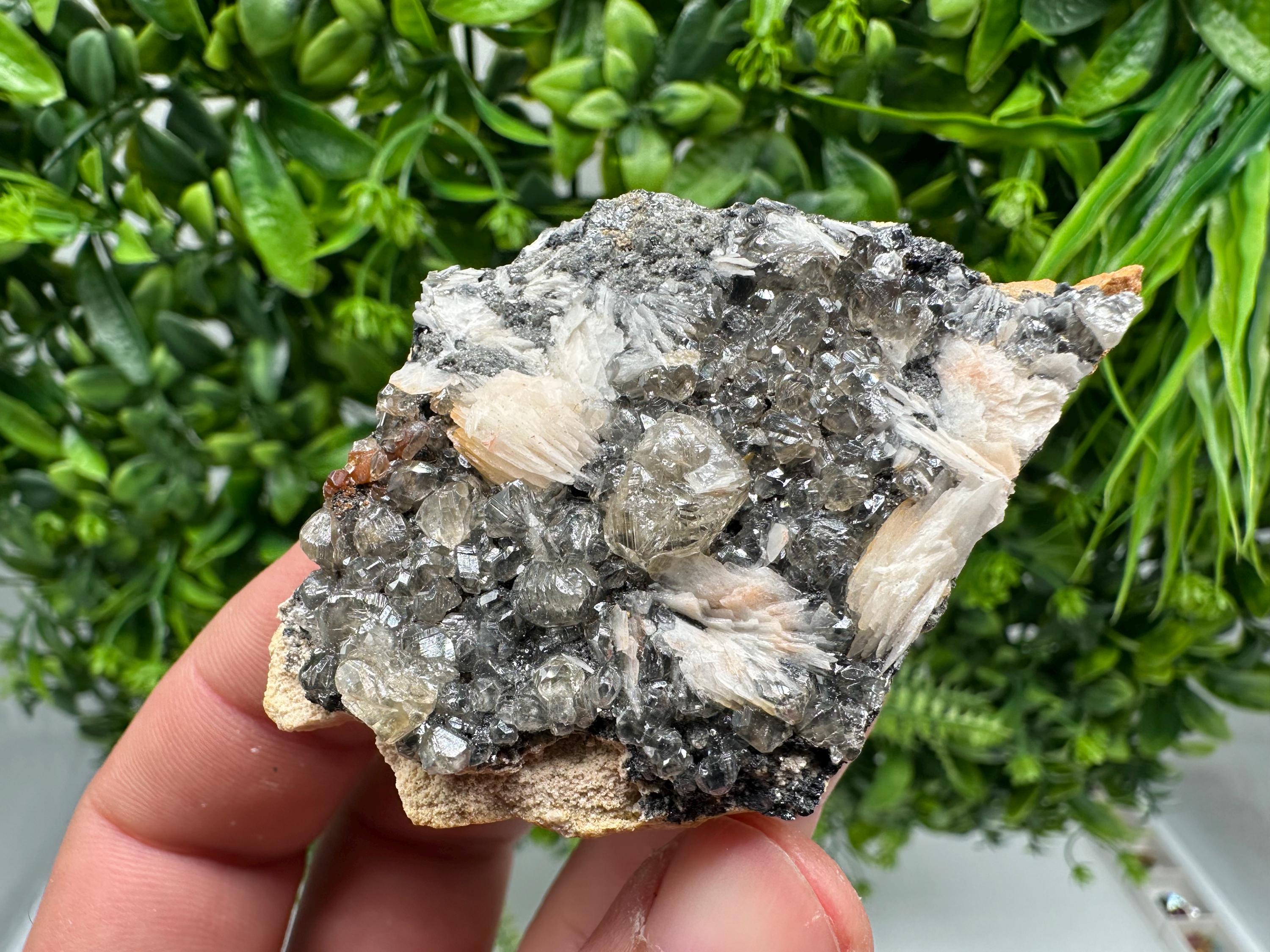 Wonderful Baryte with Cerussite on Galena from Morocco,Crystal, Mineral,Specimen,Cluster,Crystals,Barite Crystal,Cerussite Crystal,Specimen