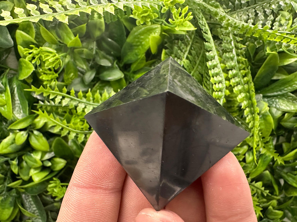 Shungite Pyramid: Polished EMF Protection Crystal (4cm)