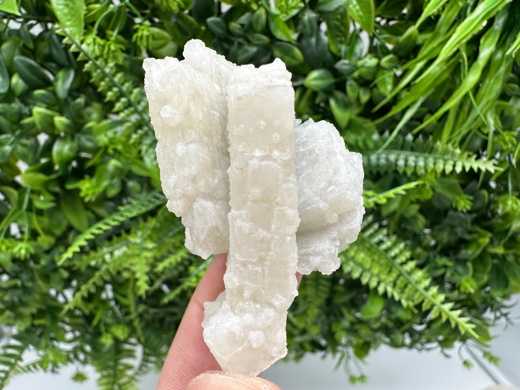 Rare Fluorescent Calcite after Barite on Chalcedony - Androvo Mine