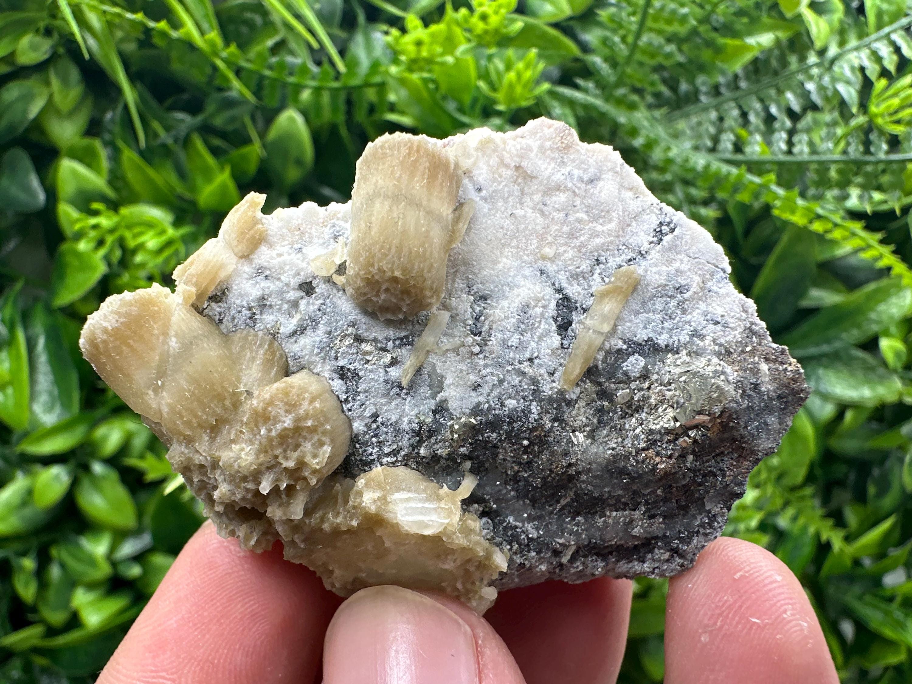 Rare Calcite Cluster on Matrix, Bulgarian Mineral Specimen