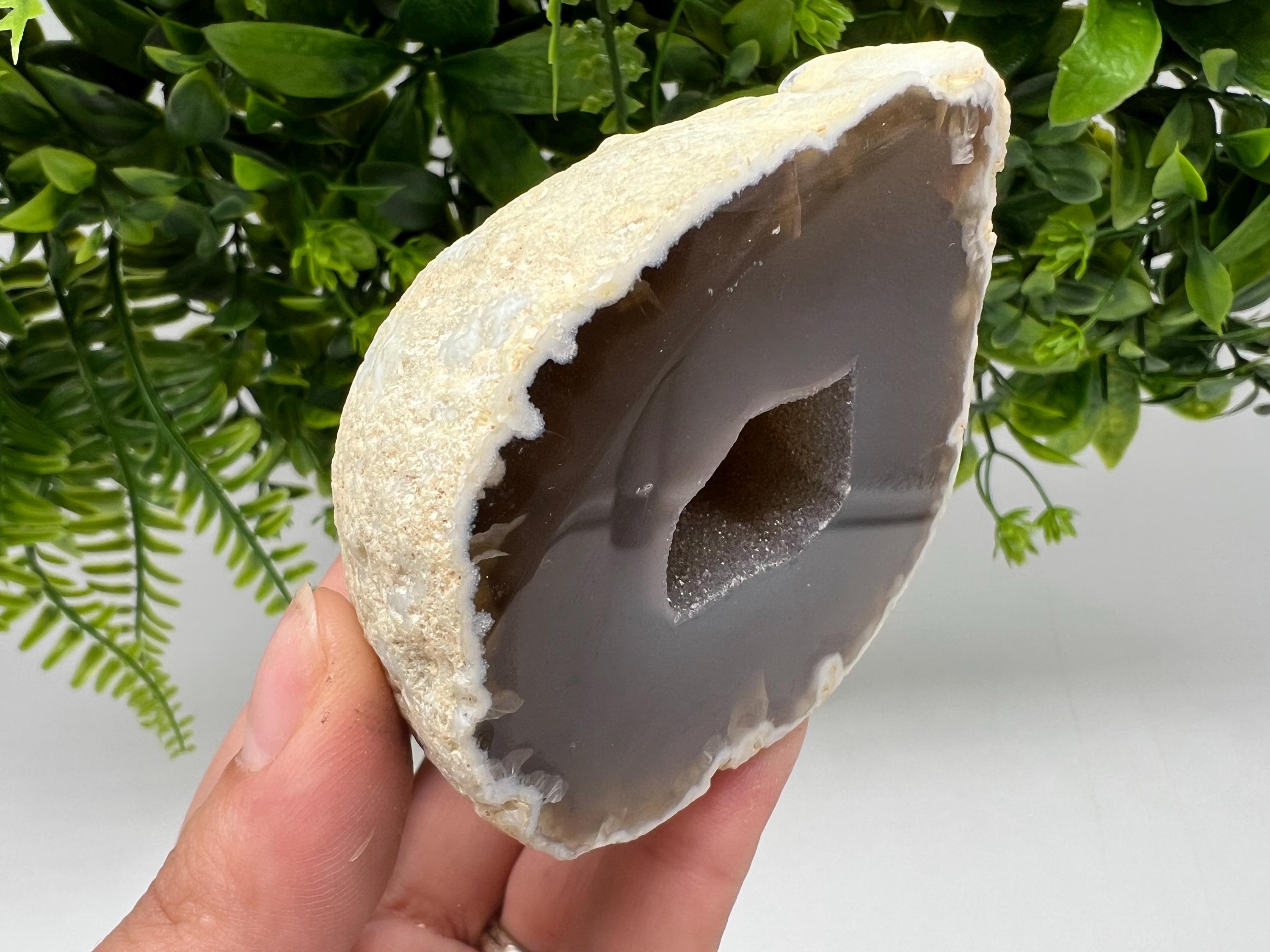 Natural Agate Geode, Druzy Quartz Crystal, Home Decor (287 grams)