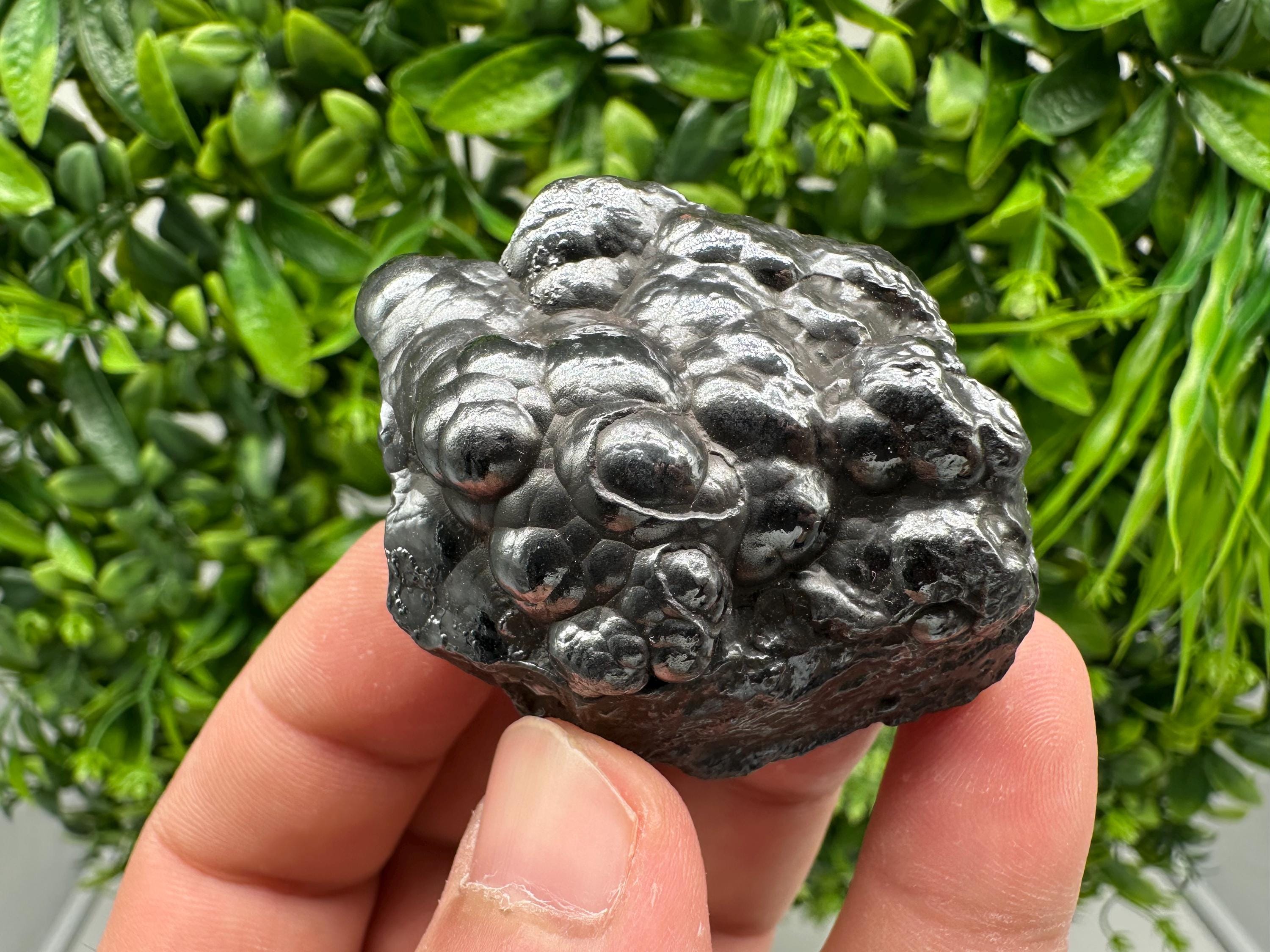 Botryoidal Black Hematite Specimen: Moroccan Crystal for Reiki Chakra