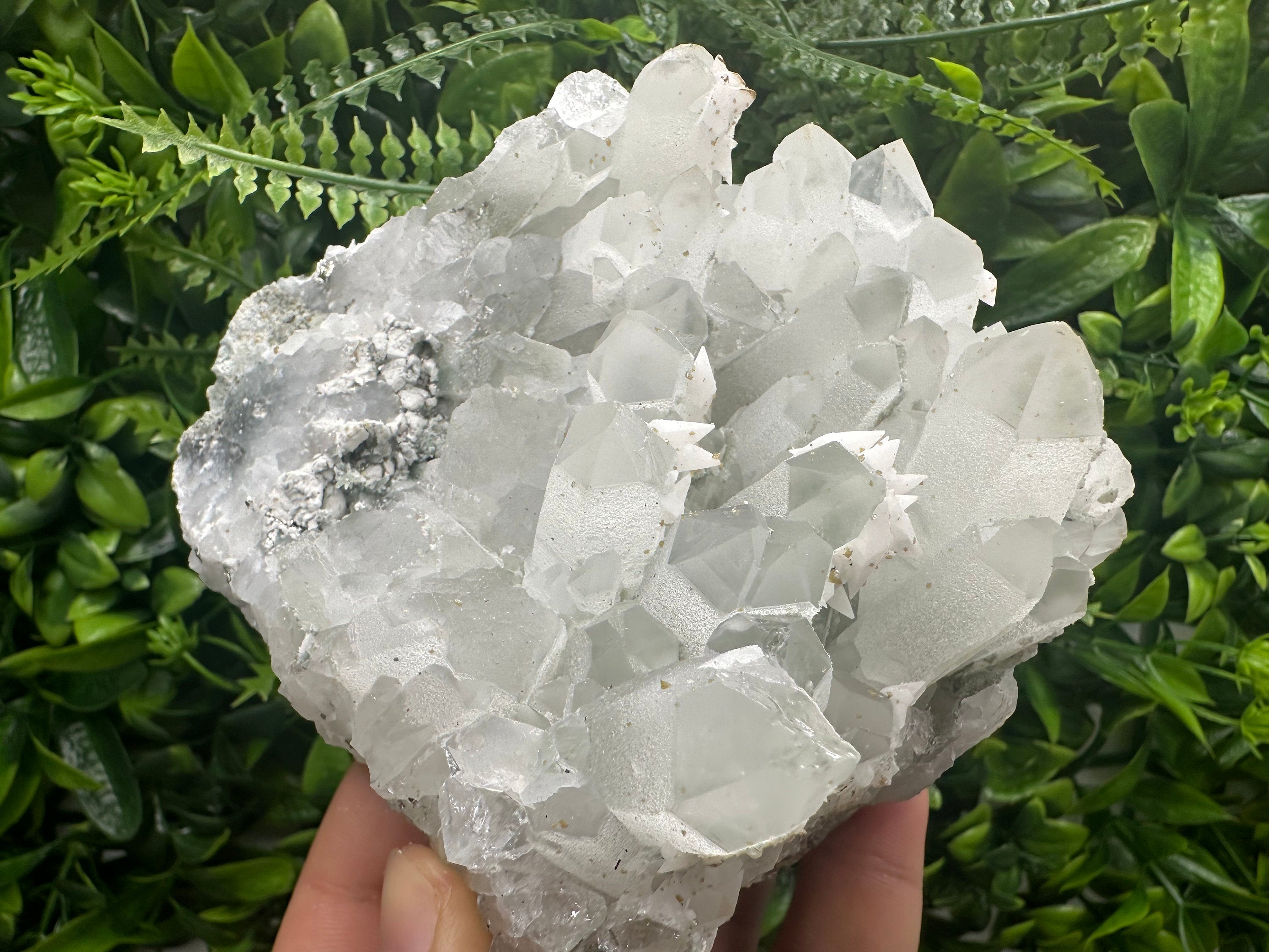 Quartz Cluster with Rhodochrosite, Calcite & Chlorite Inclusions