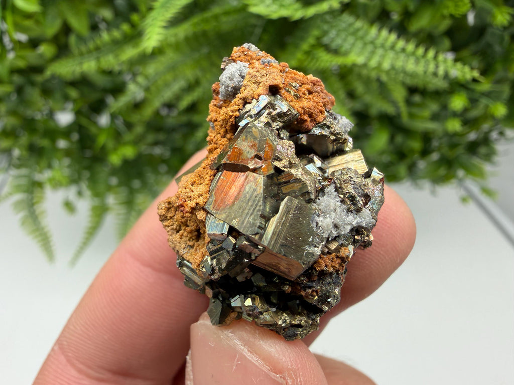Rainbow Pyrite Cluster: Bulgarian Mineral Specimen, Home Decor Gift