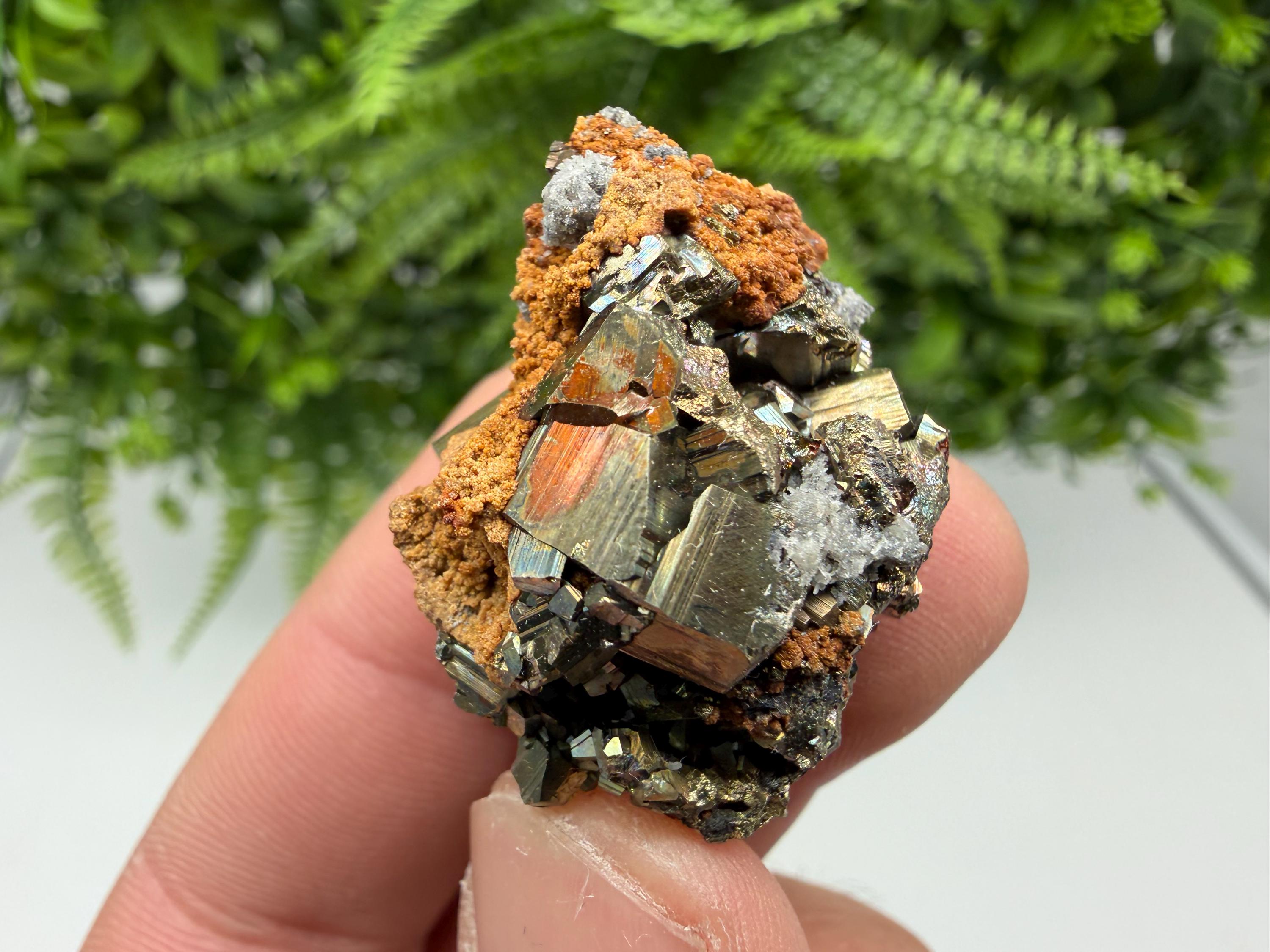 Rainbow Pyrite Cluster: Bulgarian Mineral Specimen, Home Decor Gift