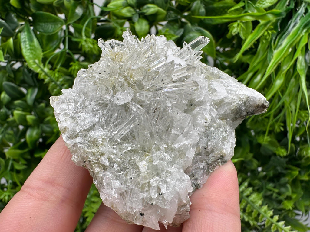 Quartz Calcite on Chlorite Matrix, Rare Mineral Specimen, Bulgaria