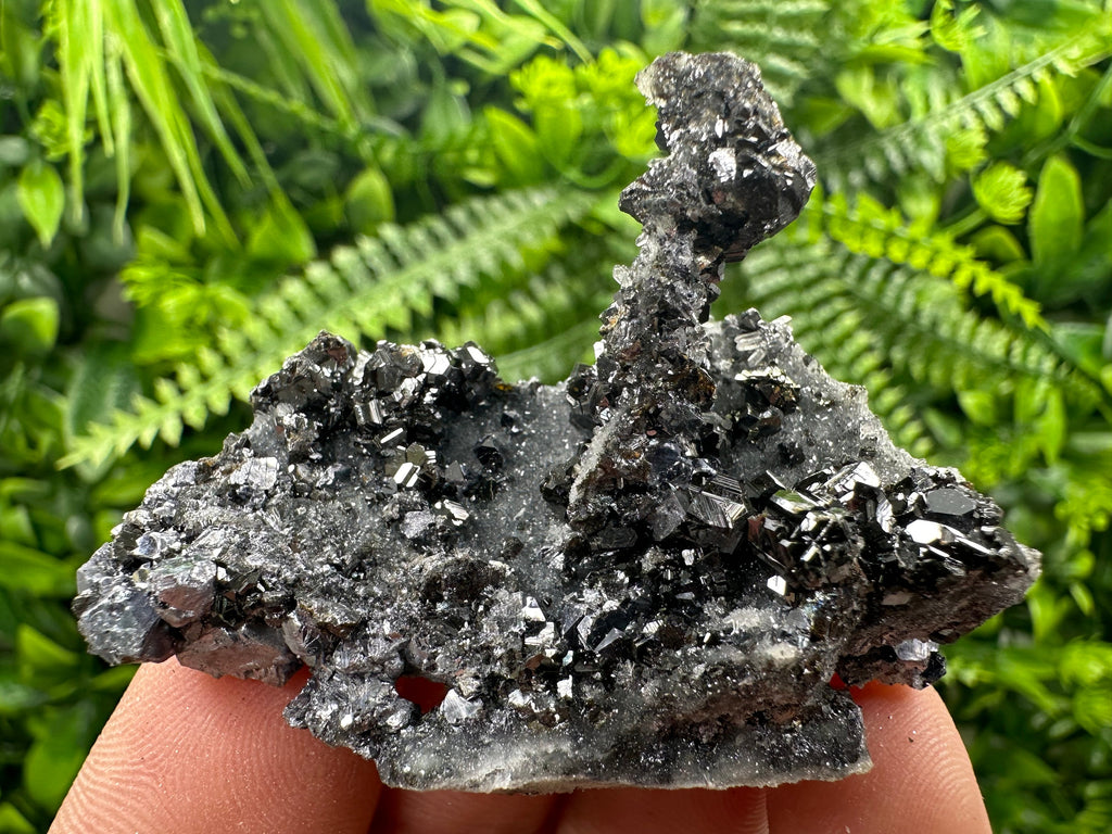 Galena Pyrite Sphalerite on Quartz Crystal, Bulgaria Mineral Specimen