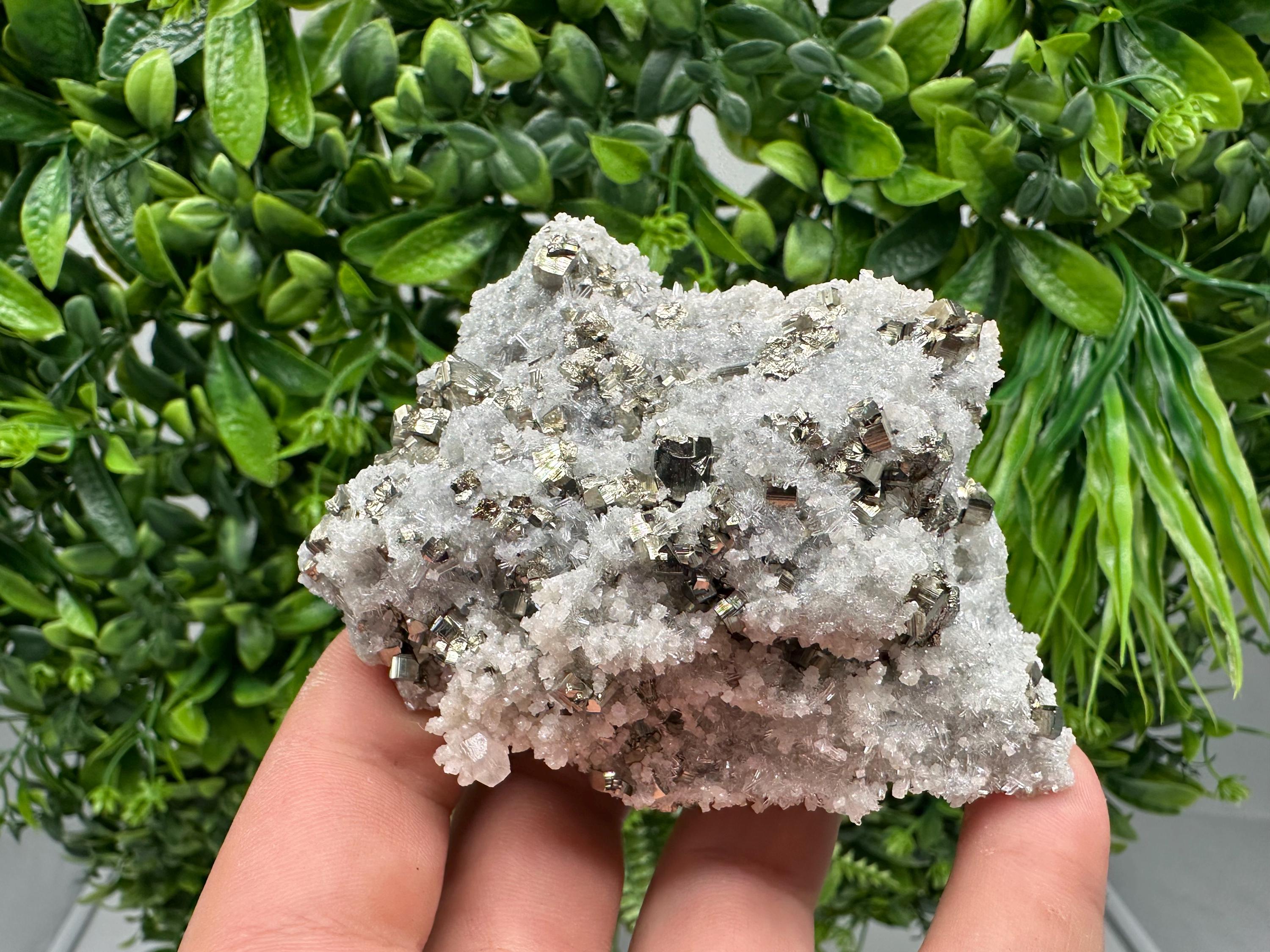 Stunning Pyrite on Quartz,Calcite from Borieva mine,Madan,Bulgaria,natural,collectible mineral specimen,home decor stone,collection crystal