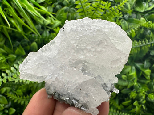 Calcite on Green Quartz: Djurcovo Mine, Bulgaria