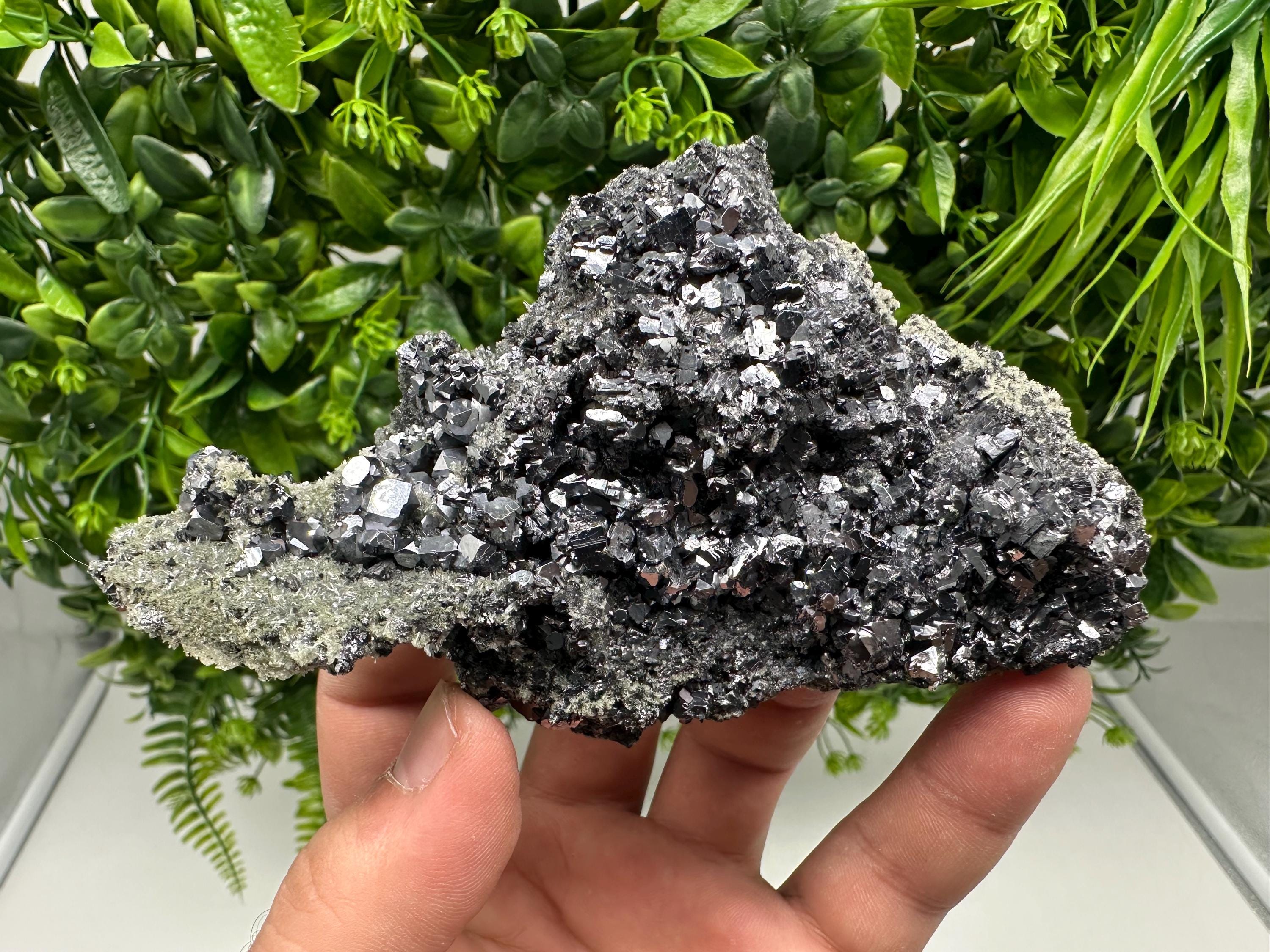 Sphalerite Galena Crystal Cluster with Quartz, Epidote & Chlorite
