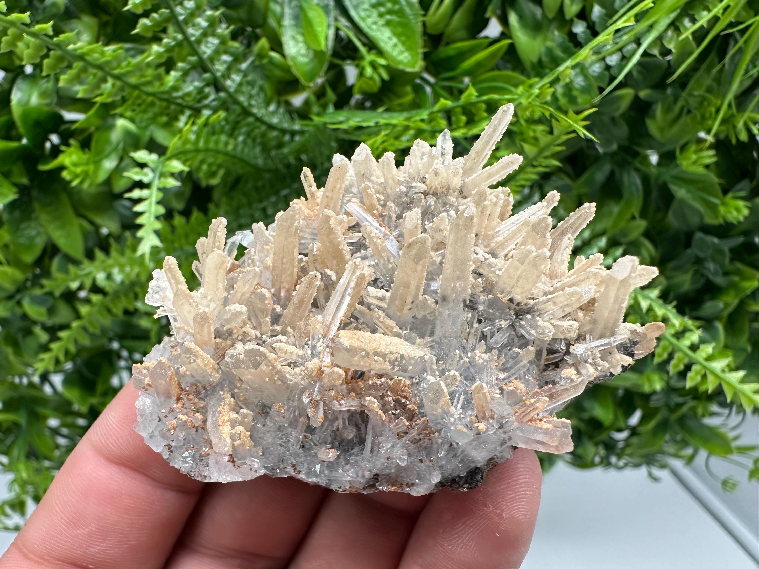 White Calcite Quartz Cluster, Madan Bulgaria, Natural Mineral Specimen