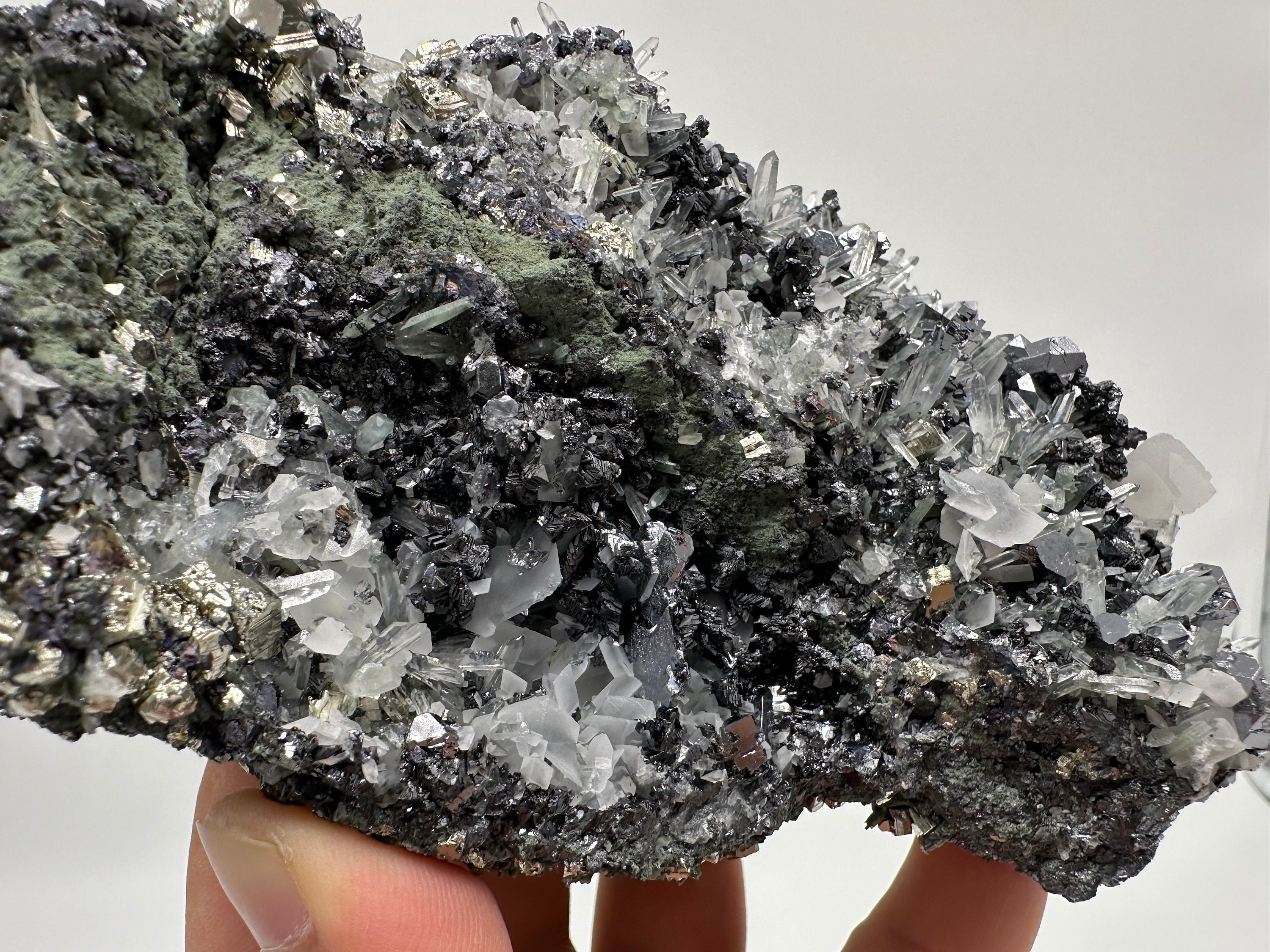 Galena Spinel Law, Sphalerite, Quartz, and Calcite Mineral Specimen