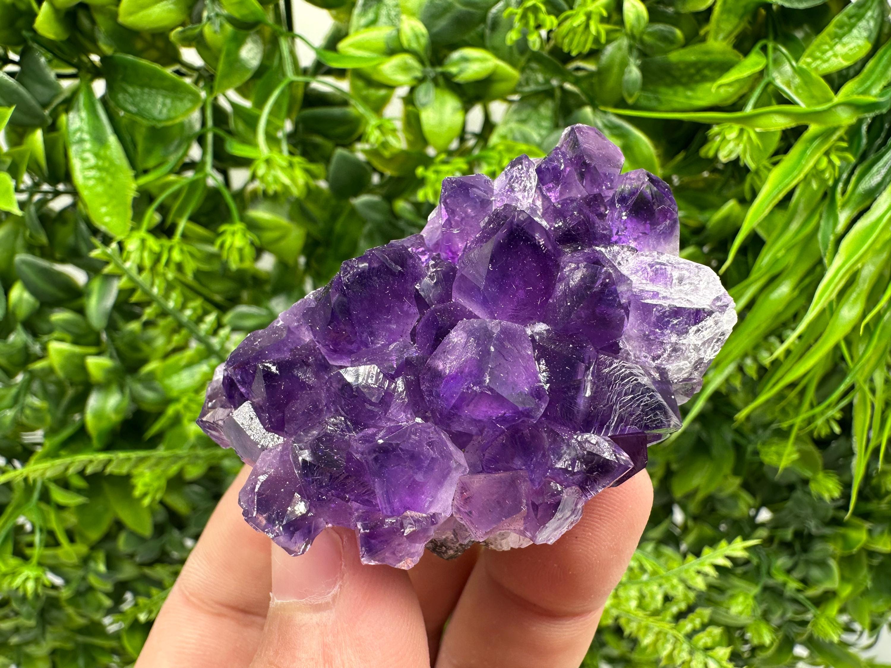 Uruguay Amethyst Cluster: Natural Purple Quartz Crystal, Home Decor