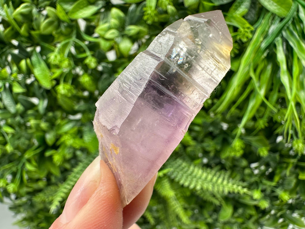 Phantom Amethyst Crystal with Cerussite, Bulgarian Mineral Specimen