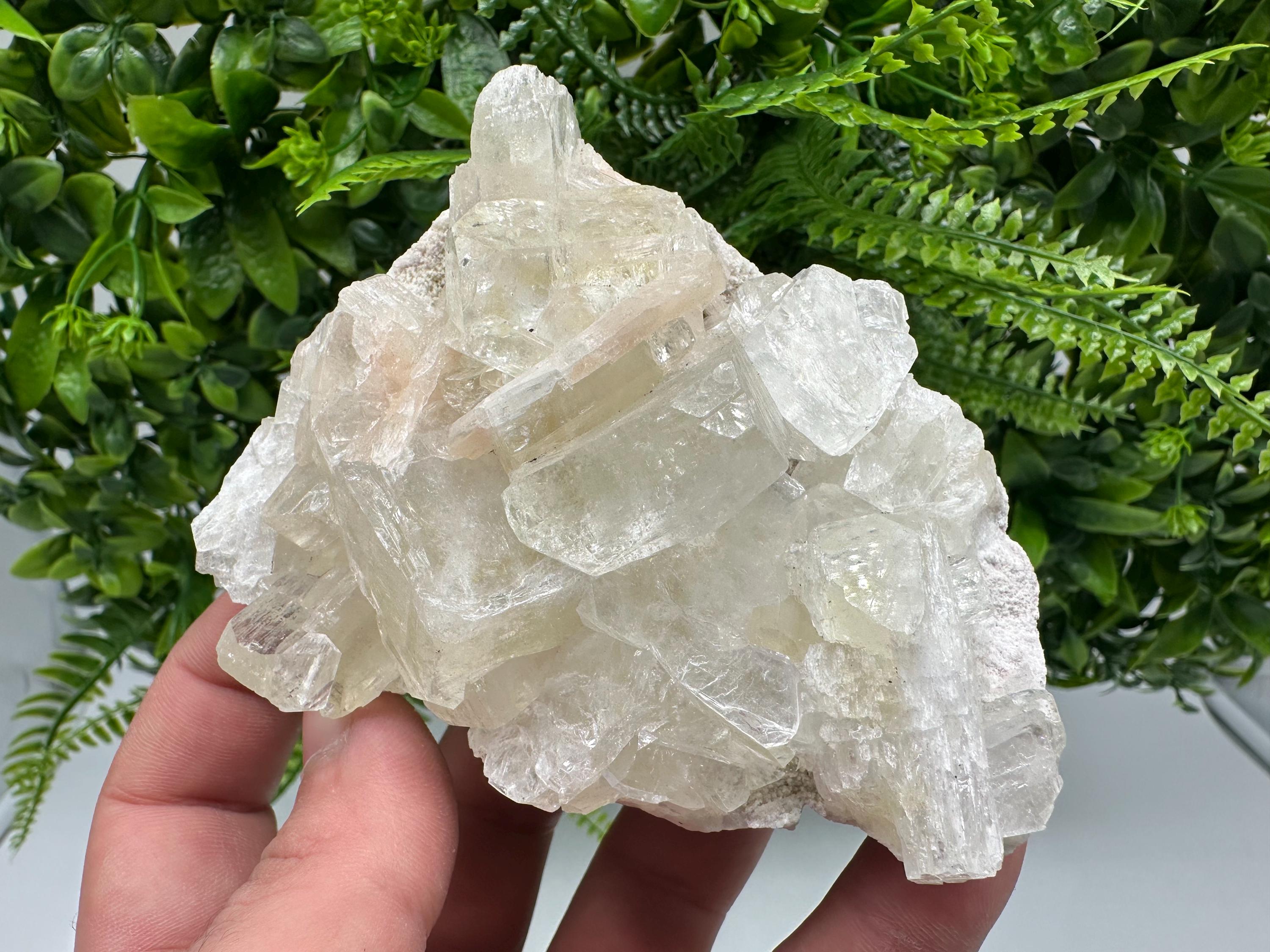 Apophyllite Stilbite Cluster on Chalcedony, India Crystal Mineral Specimen